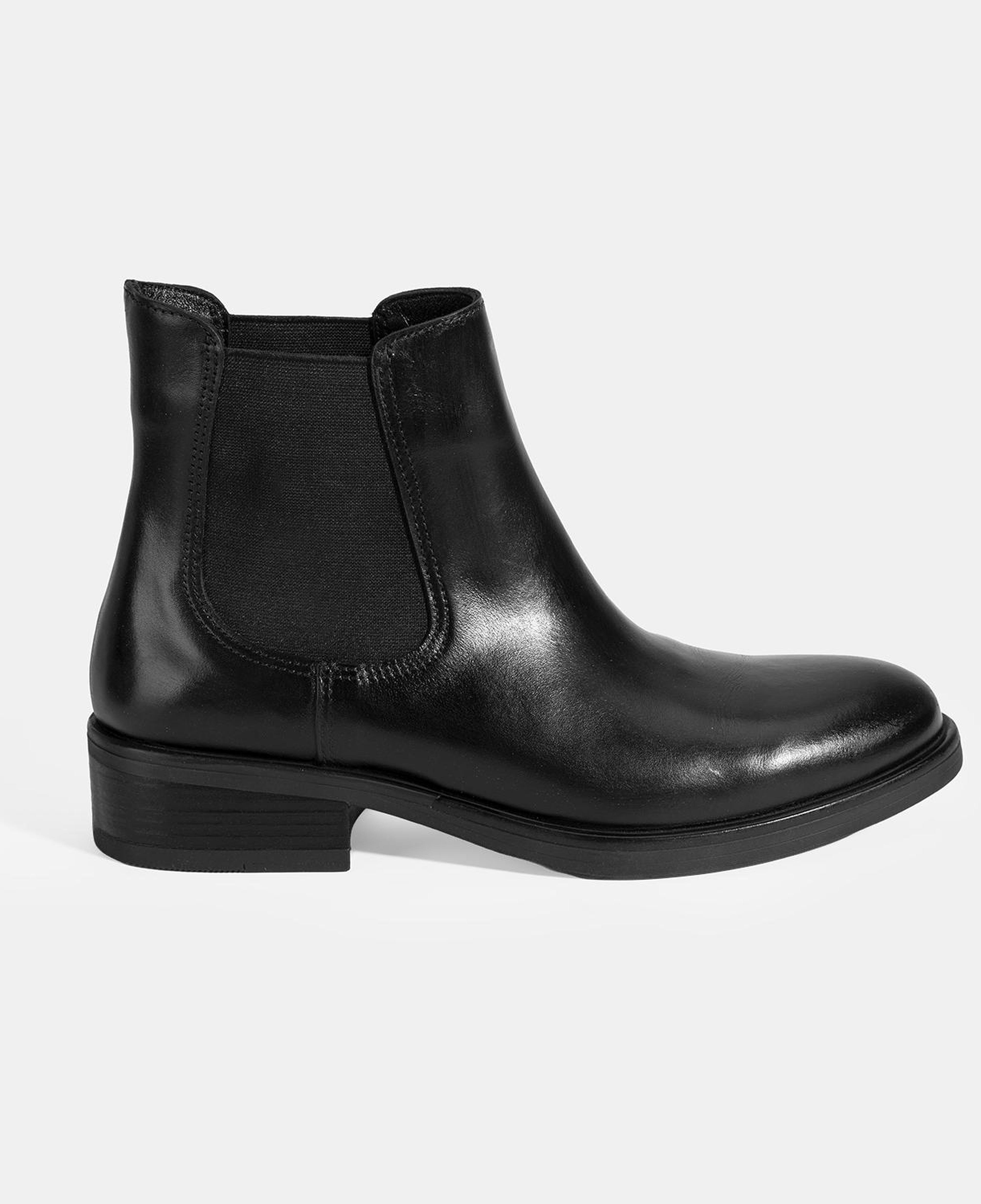 Kadın Siyah Lastikli Deri Chelsea Bot
