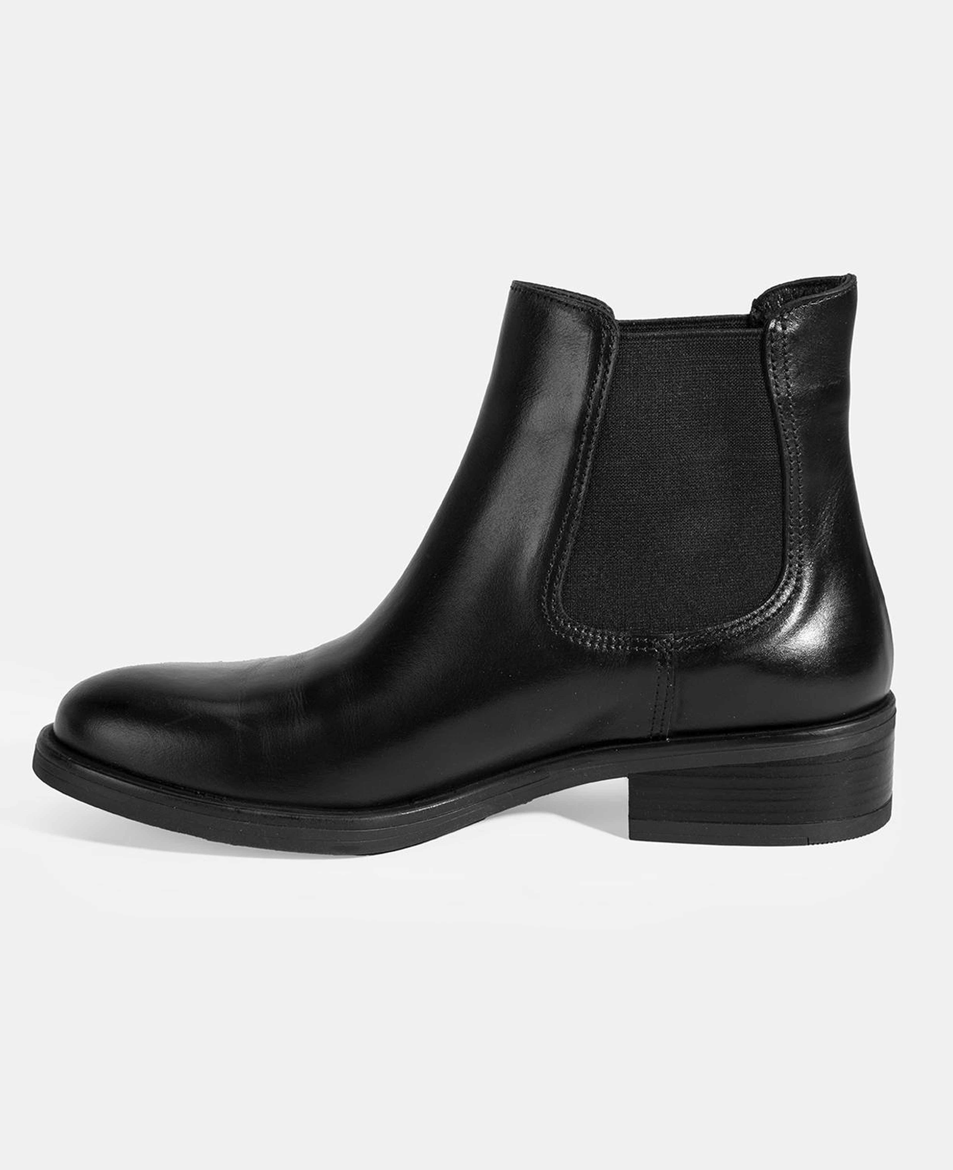 Kadın Siyah Lastikli Deri Chelsea Bot