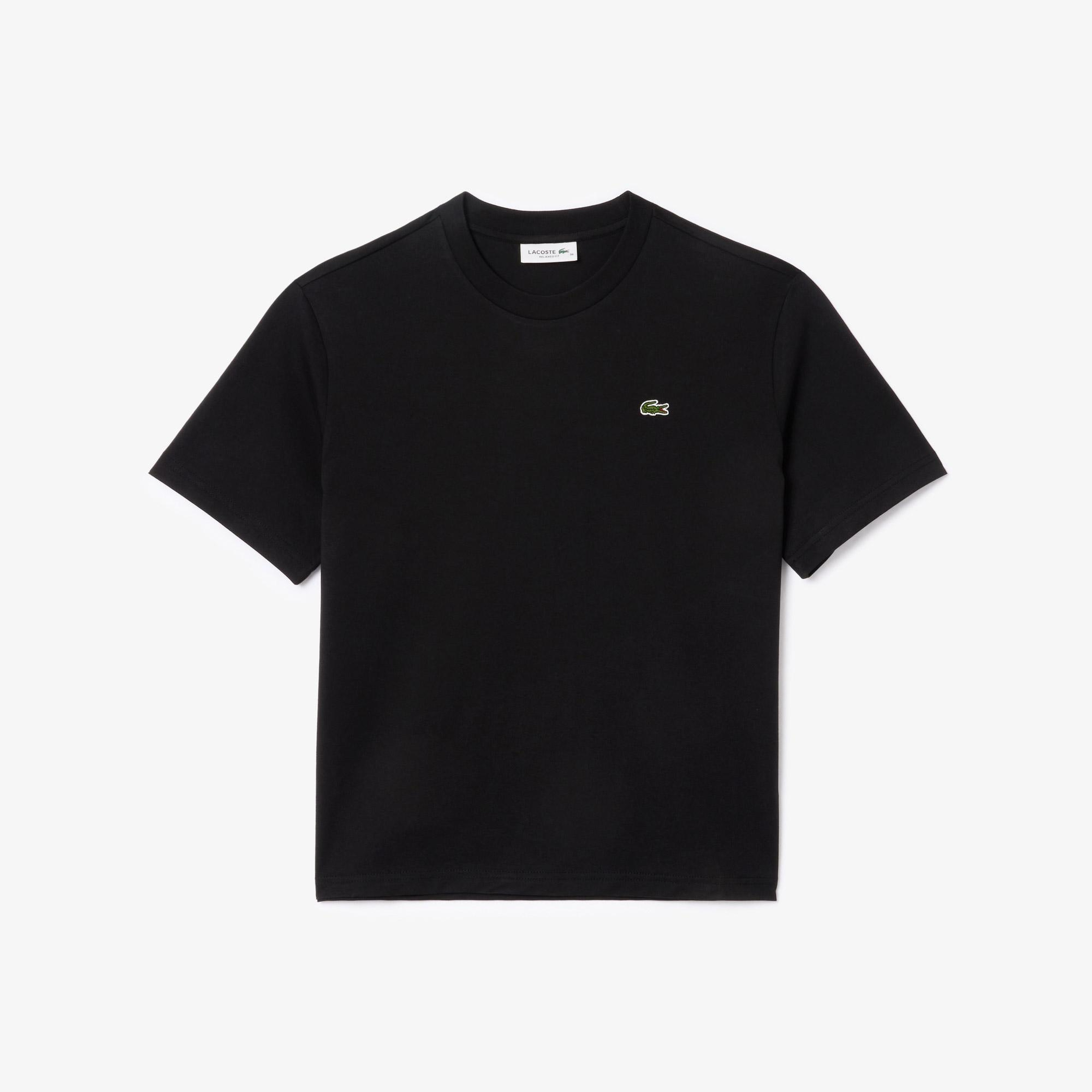 Lacoste Kadın Relaxed Fit Bisiklet Yaka Siyah T-Shirt
