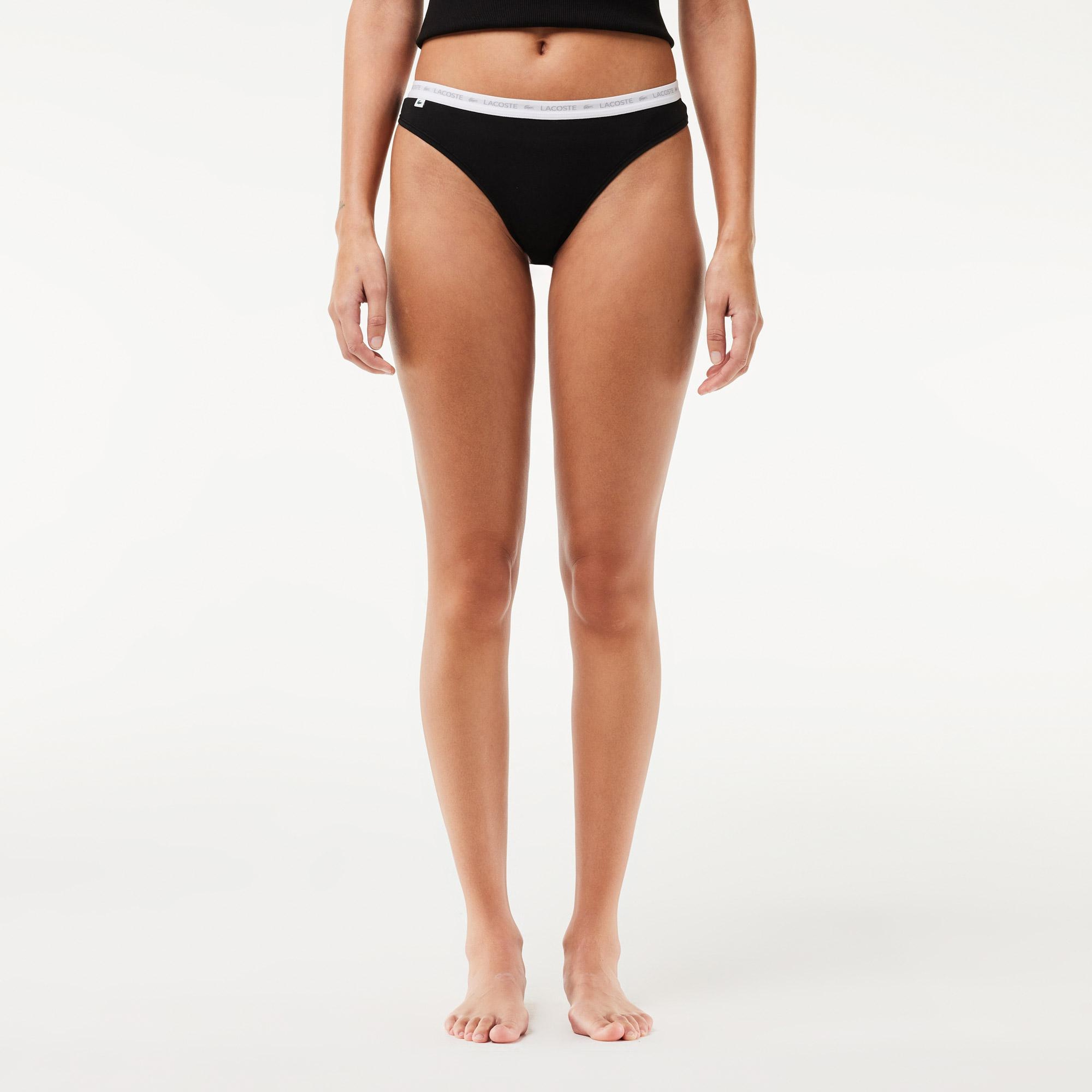 Lacoste Kadın Regular Fit 3'lü Siyah Külot