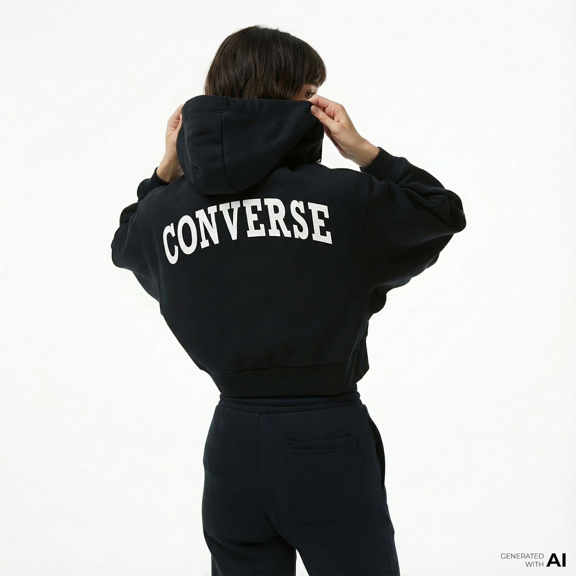 Converse Kadın Siyah Hoodie