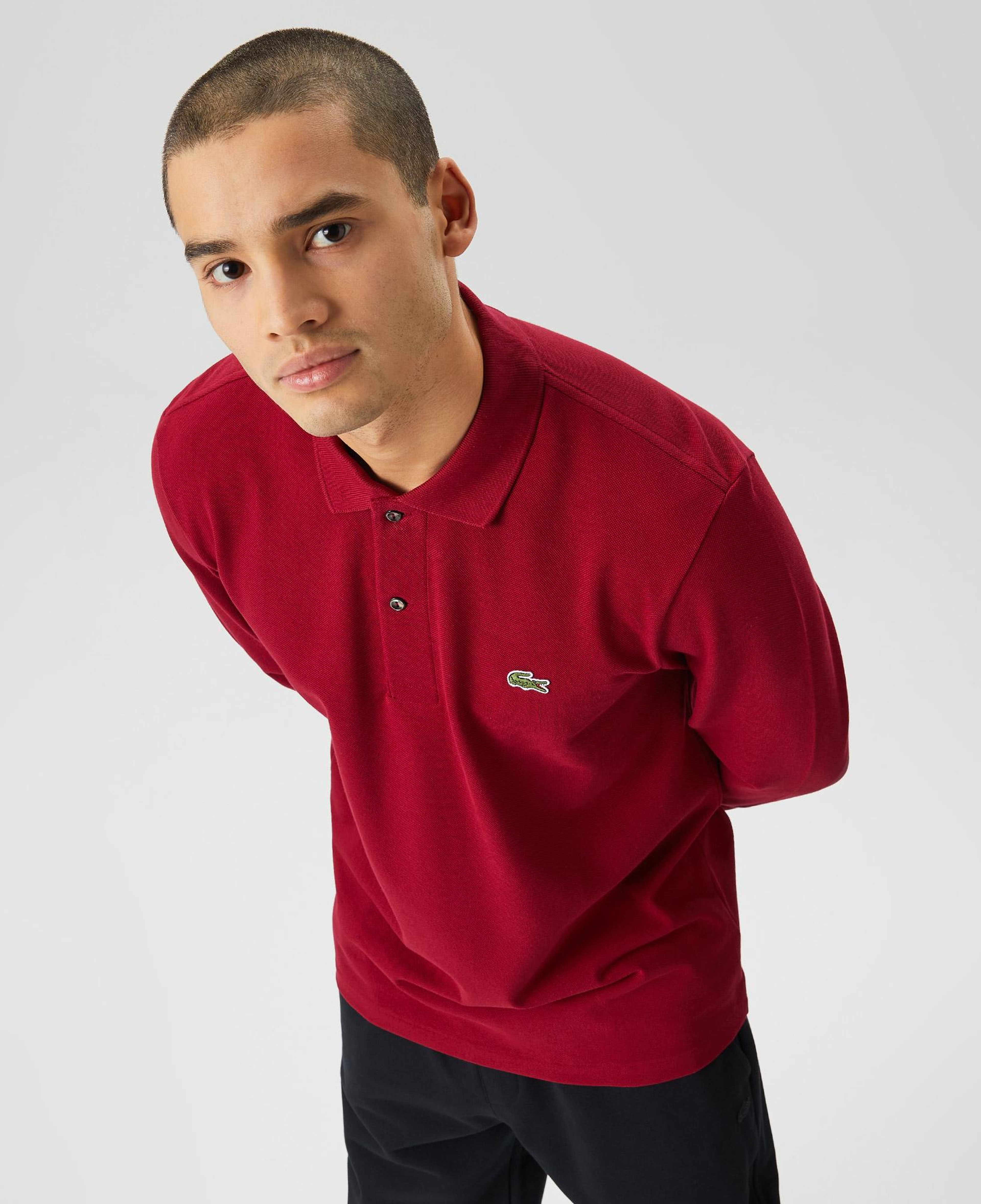 Lacoste Erkek Classic Fit Uzun Kollu Bordo Polo