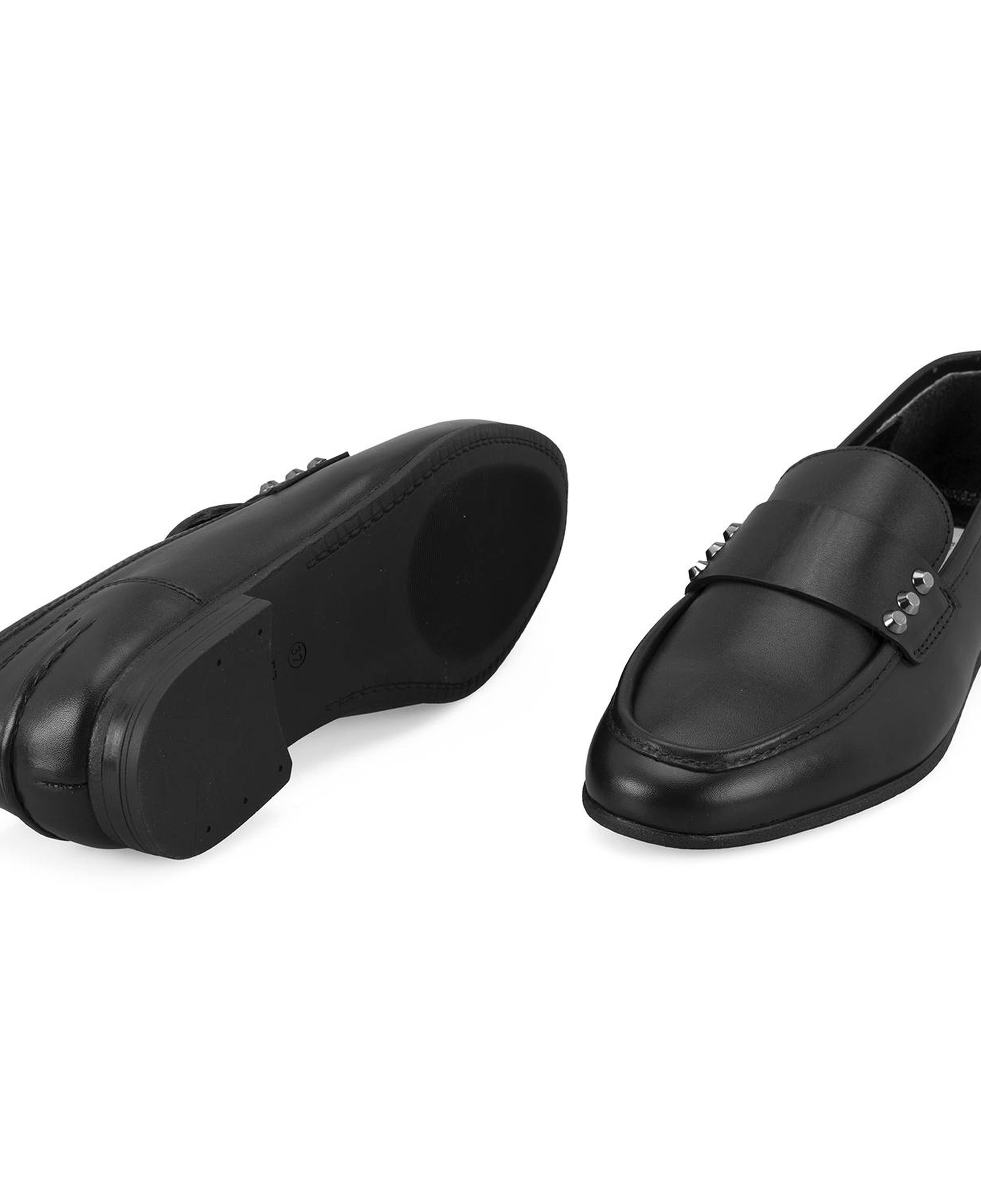 Kadın Siyah Deri Loafer