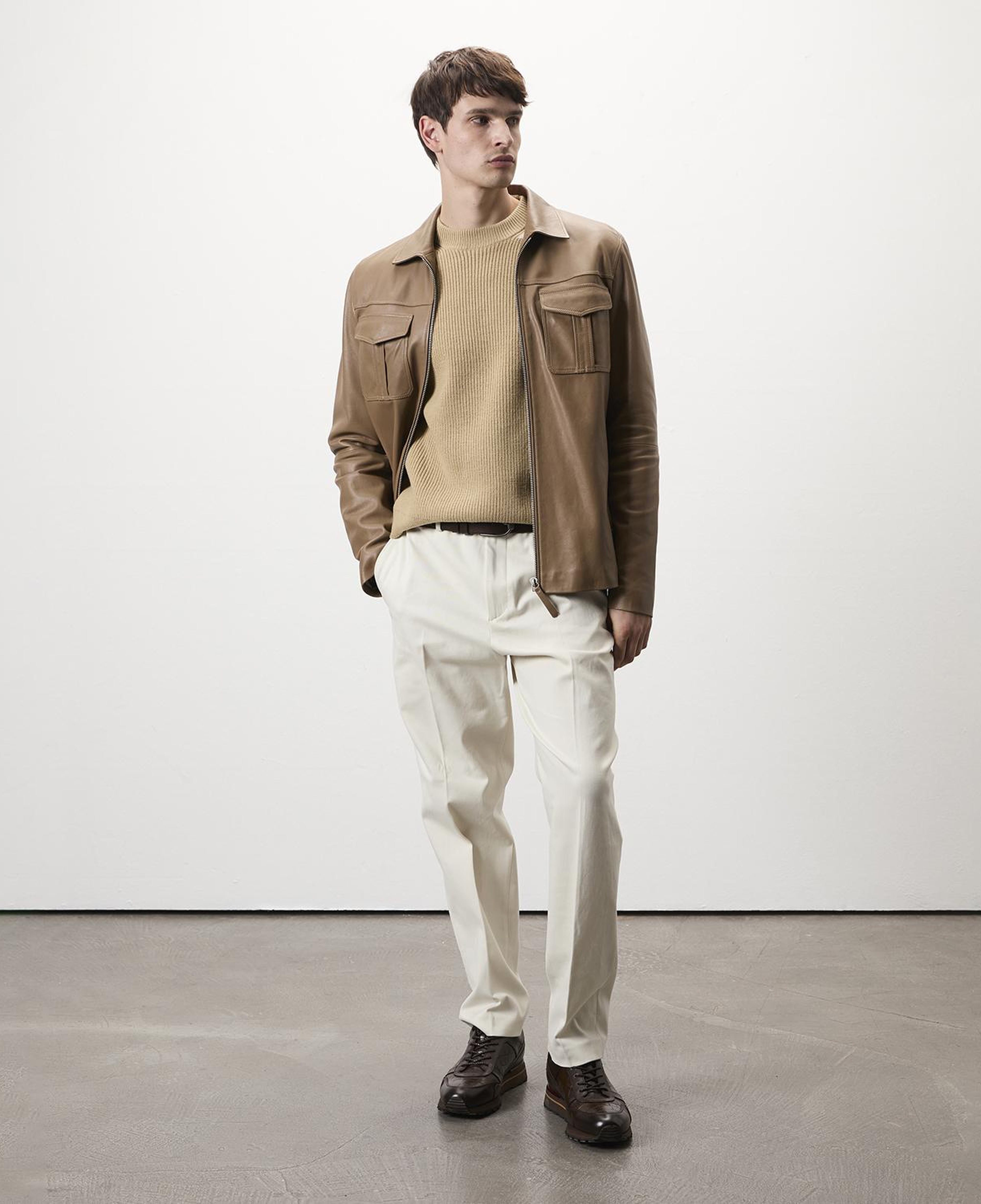 Carlino Kahve Erkek Deri Mont