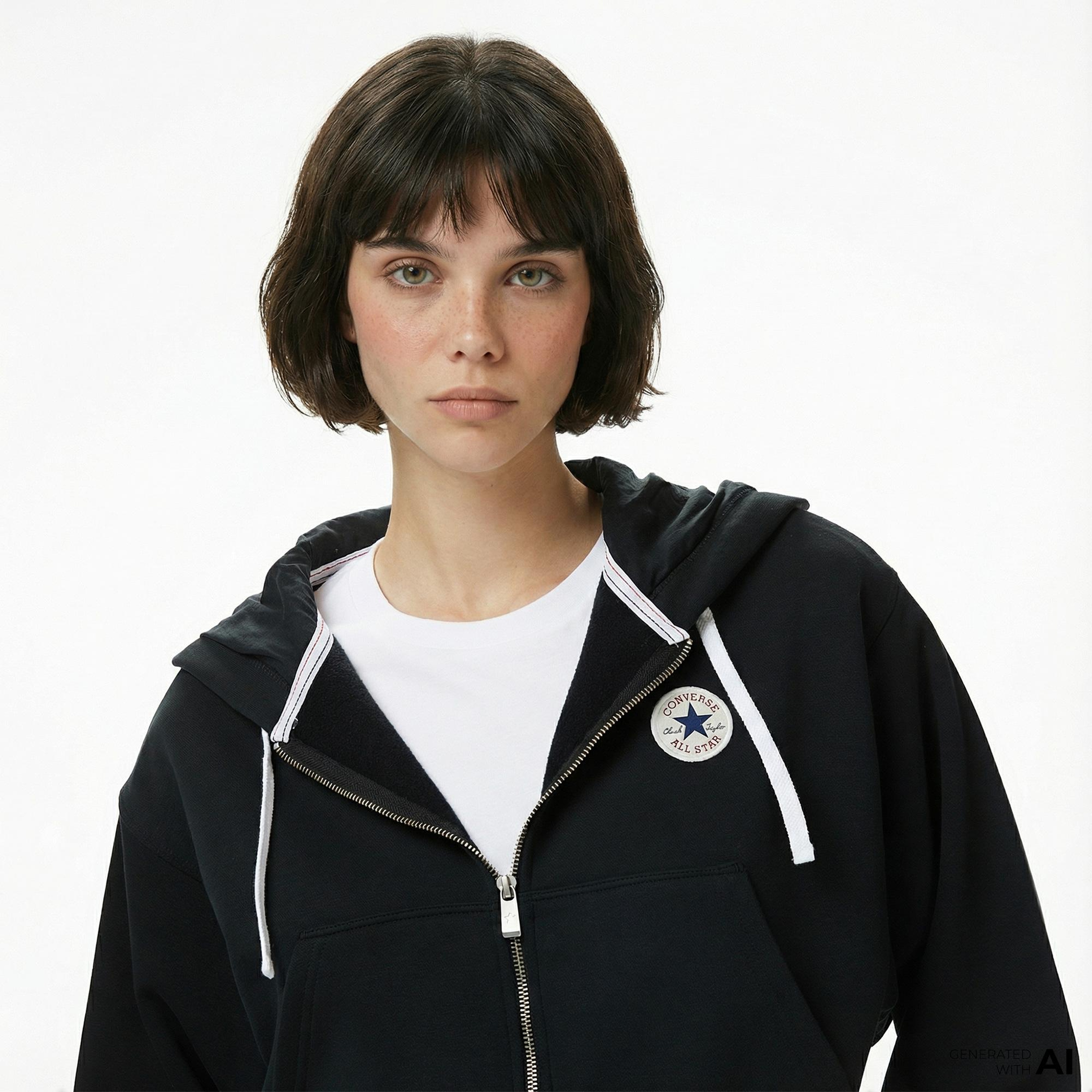 Converse Kadın Siyah Hoodie