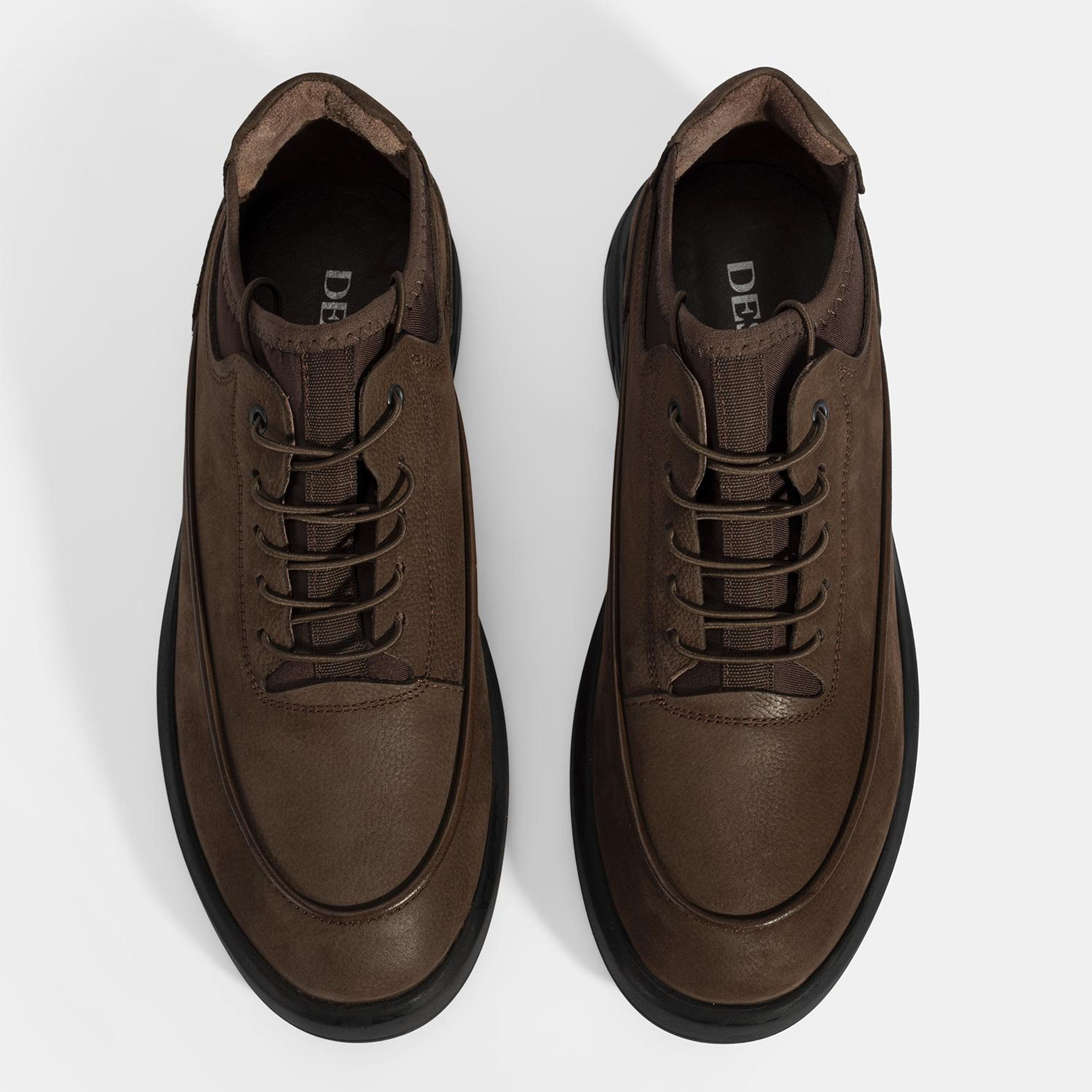 Erkek Kahve Bağcıklı Nubuk Deri Spor Ayakkabı