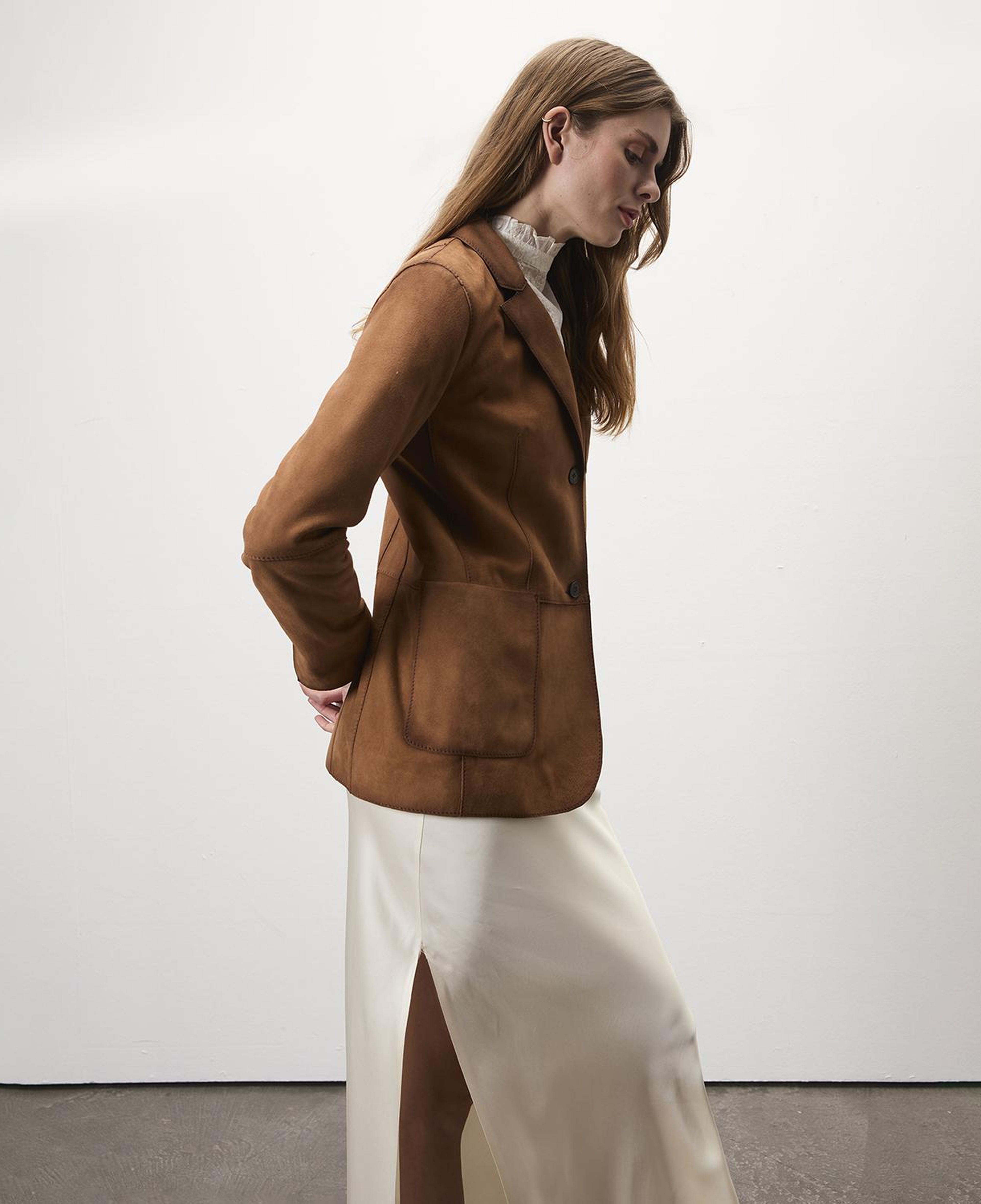 Sitara Taba Kadın Süet Blazer Ceket