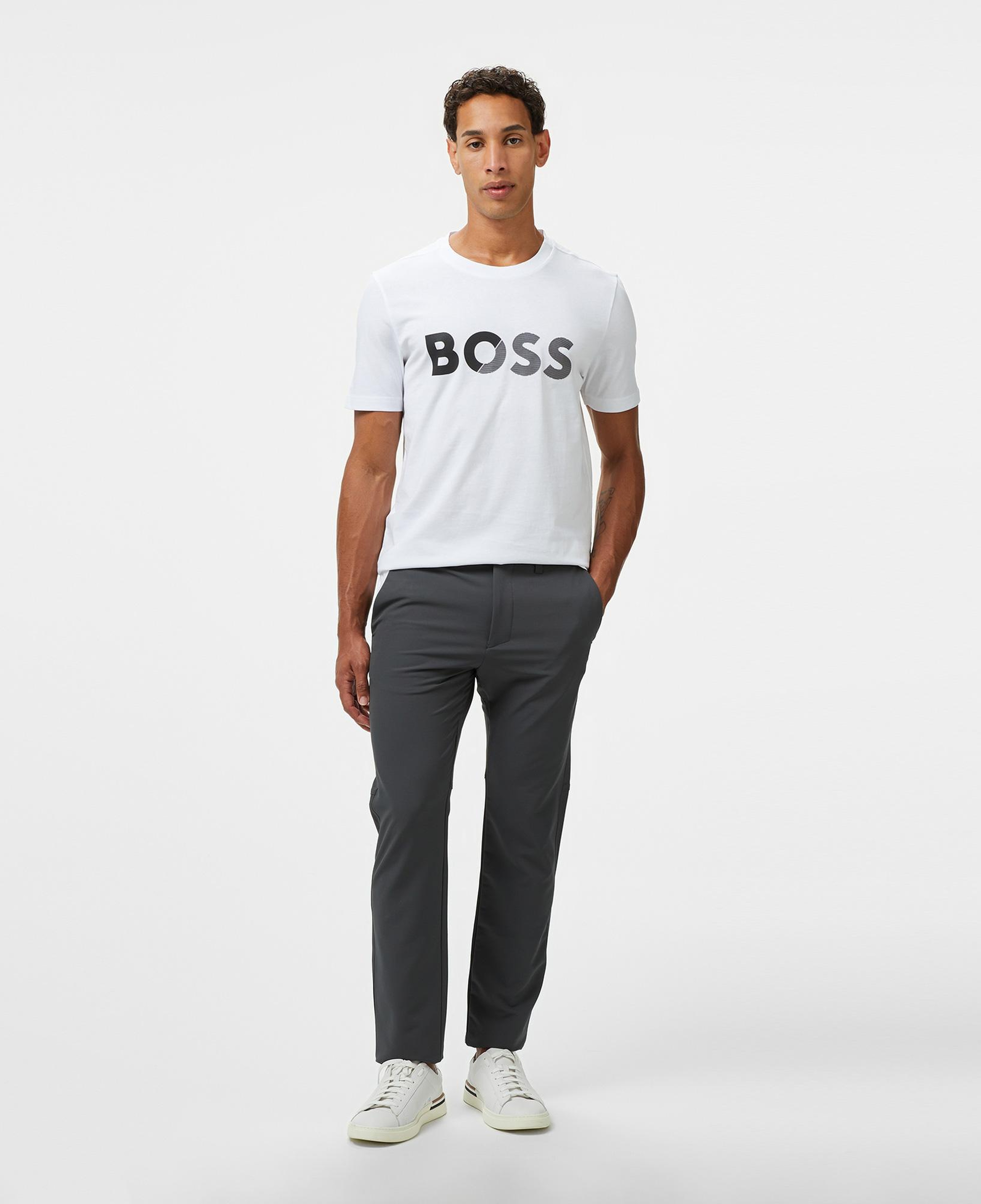 Boss Tape Logo Erkek Beyaz T-Shirt