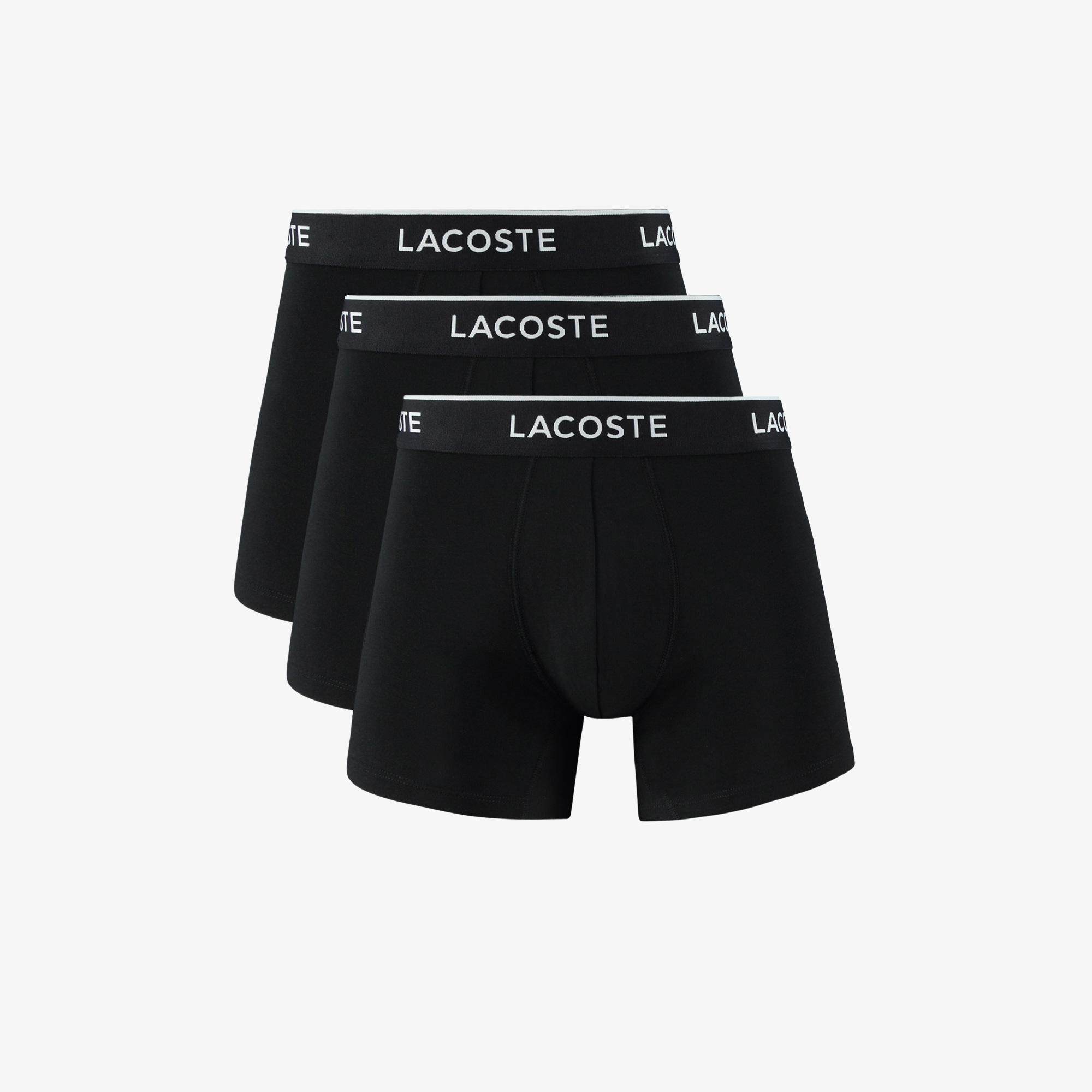 Lacoste Erkek 3'lü Siyah Boxer