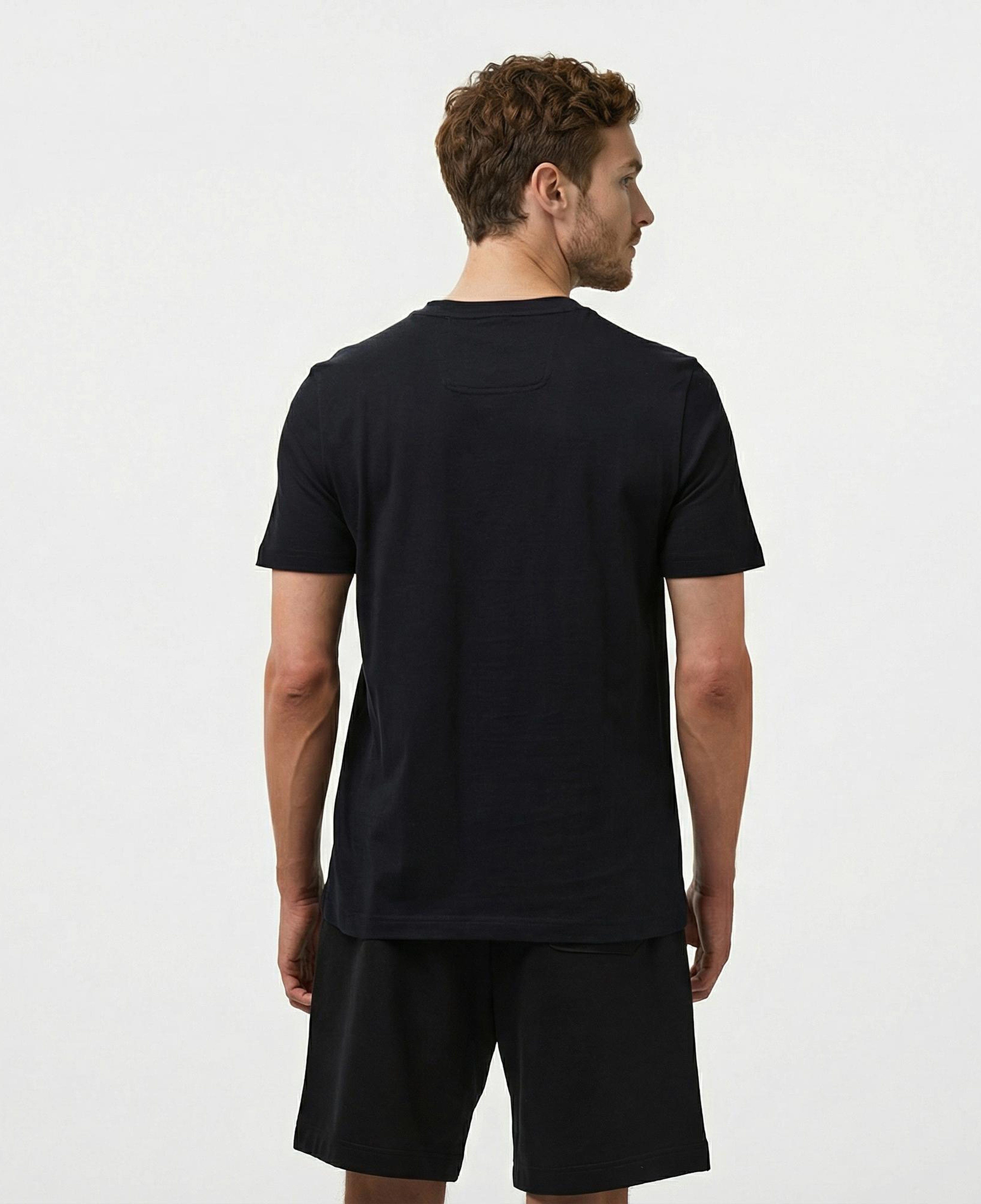 Boss Tape Logo Erkek Mavi T-Shirt