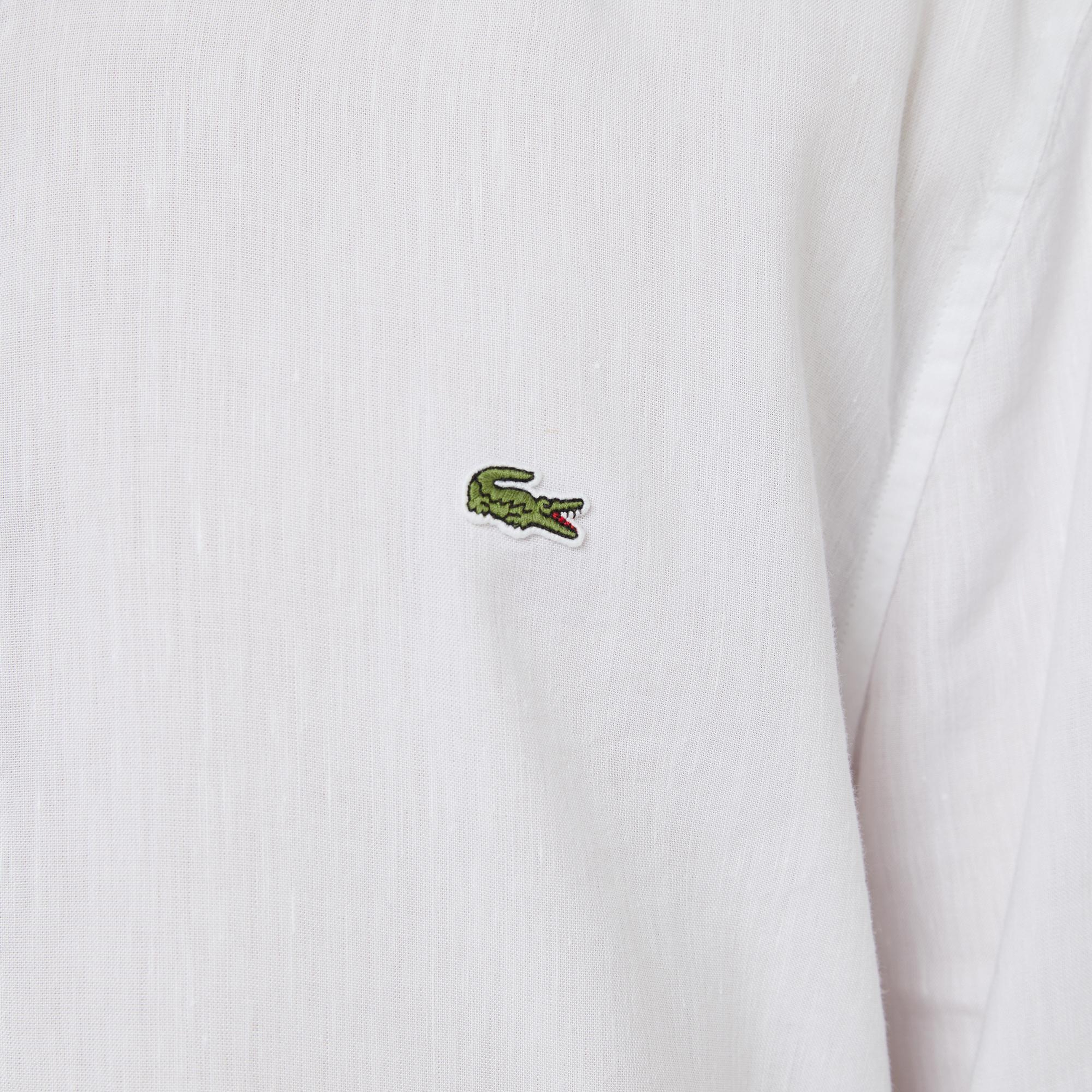 Lacoste Erkek Regular Fit Keten Beyaz Gömlek