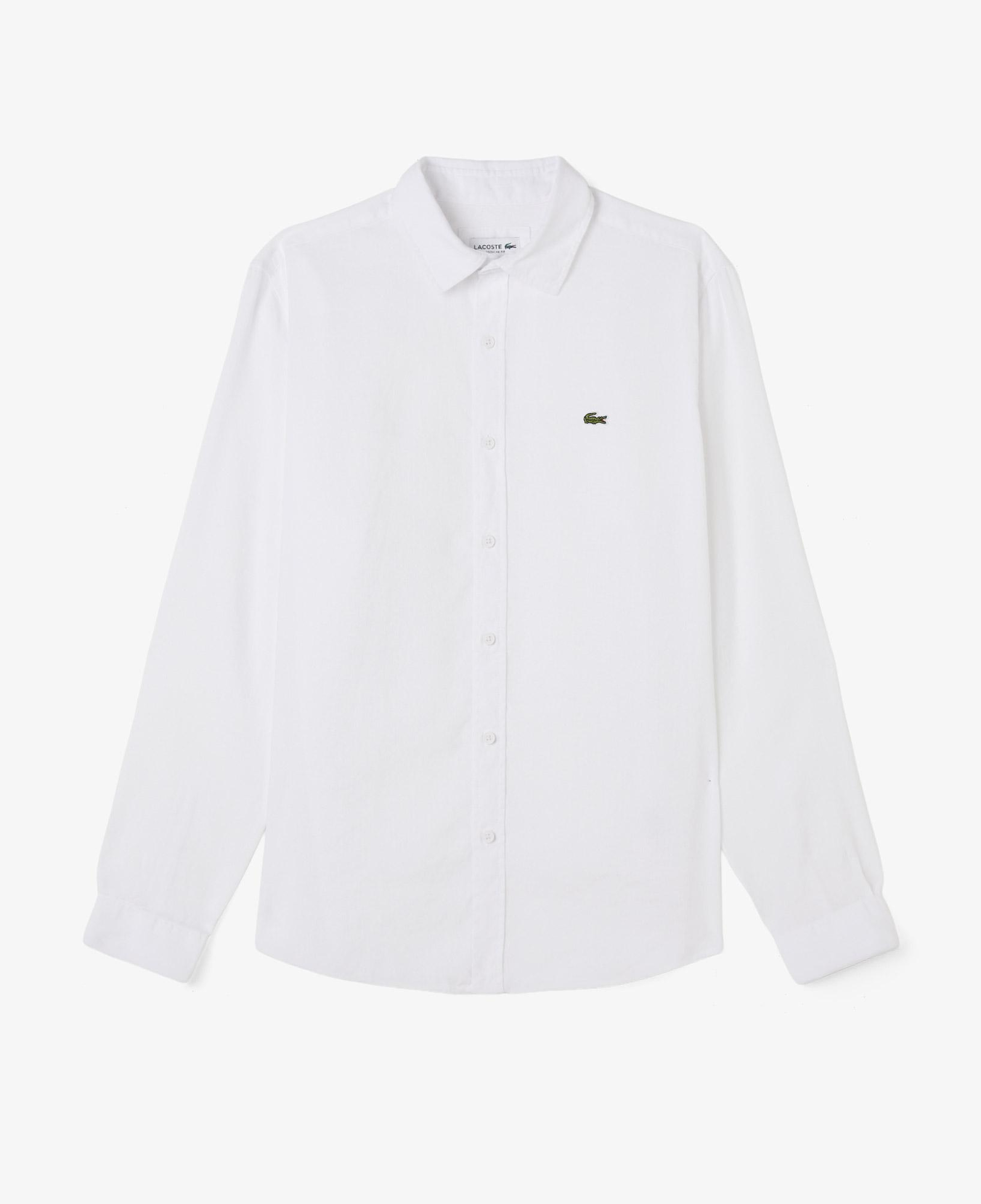 Lacoste Erkek Regular Fit Keten Beyaz Gömlek