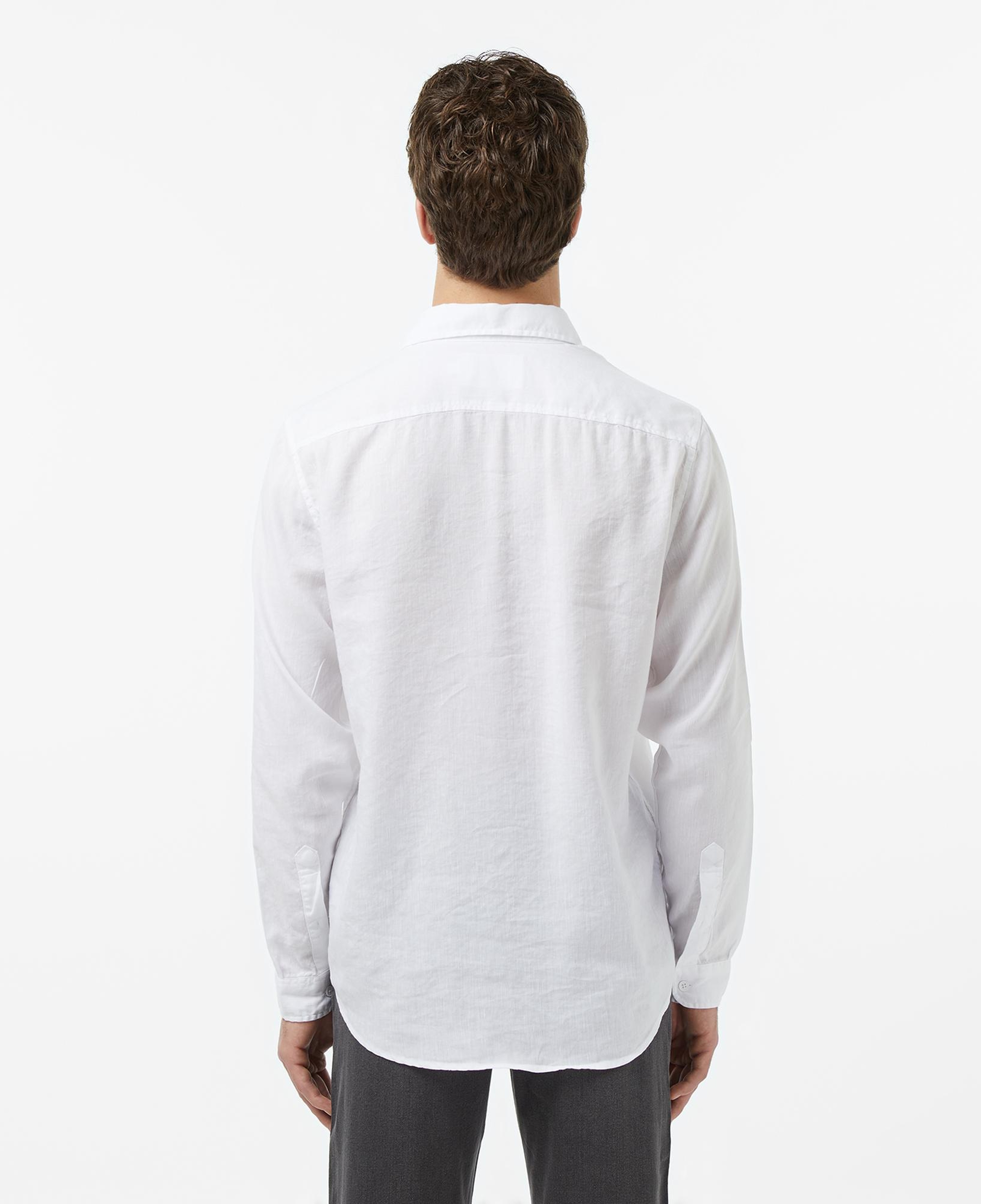 Lacoste Erkek Regular Fit Keten Beyaz Gömlek