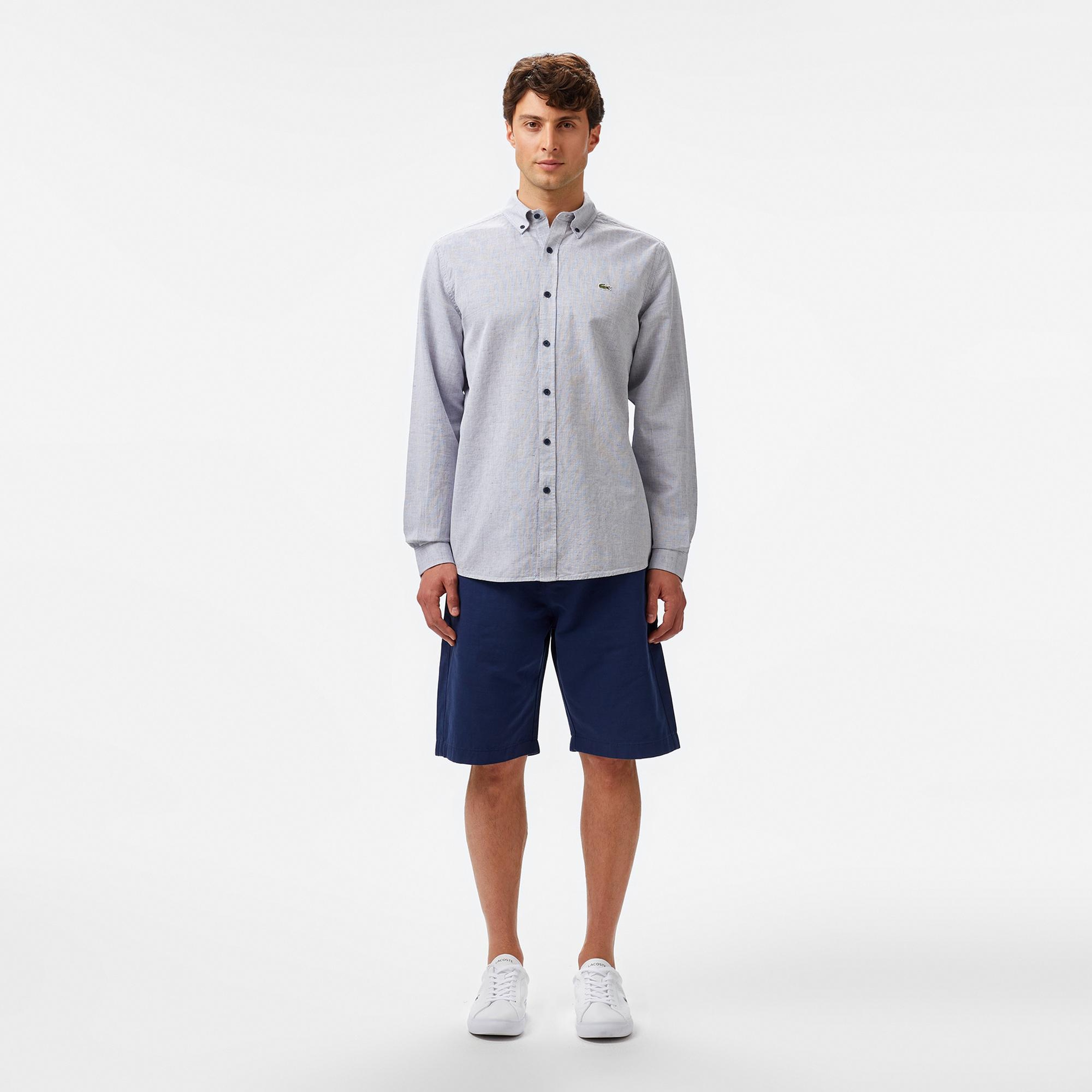 Lacoste Erkek Regular Fit Düğmeli Yaka Lacivert Gömlek