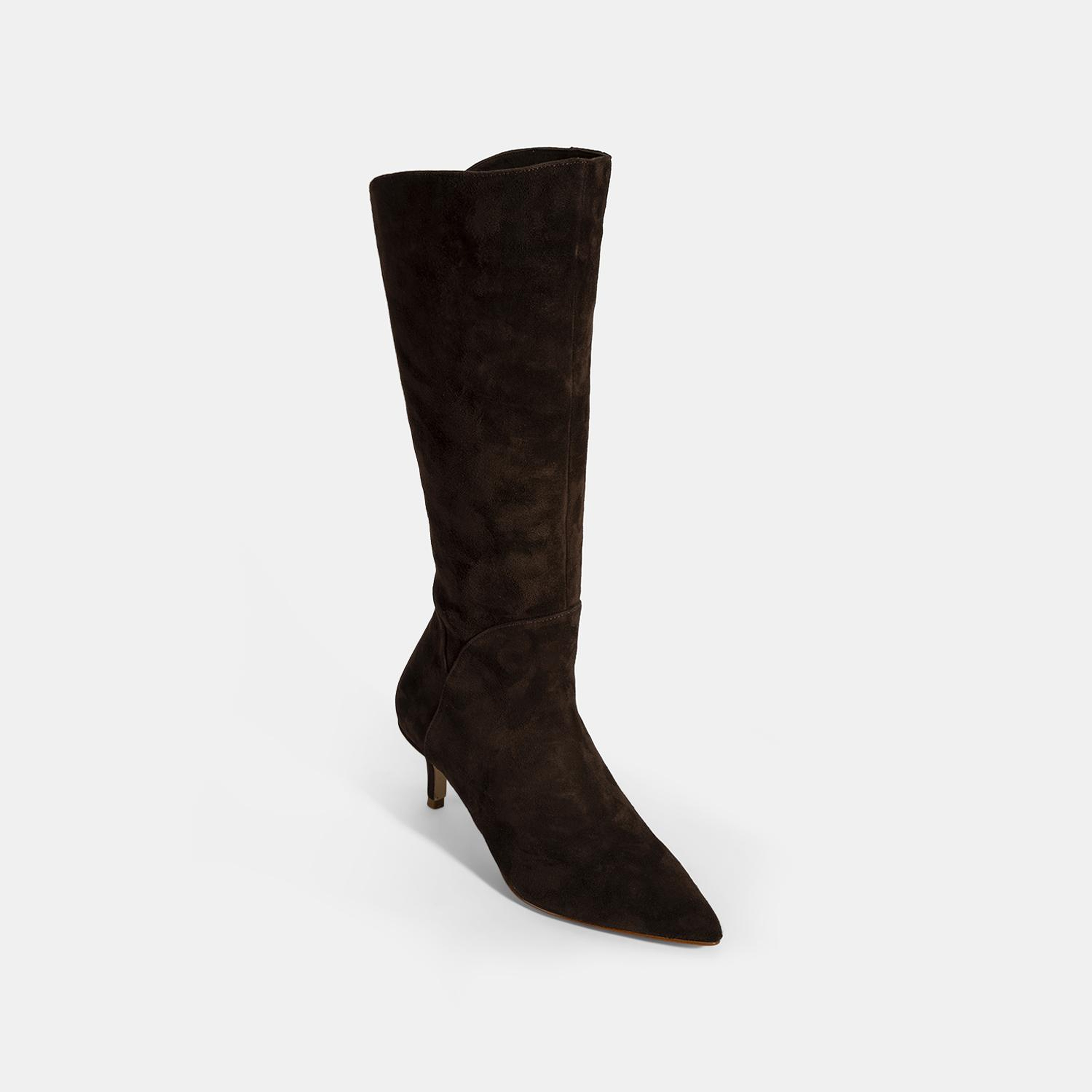 Kadın Kahve Sivri Burunlu İnce Topuklu Süet Çizme