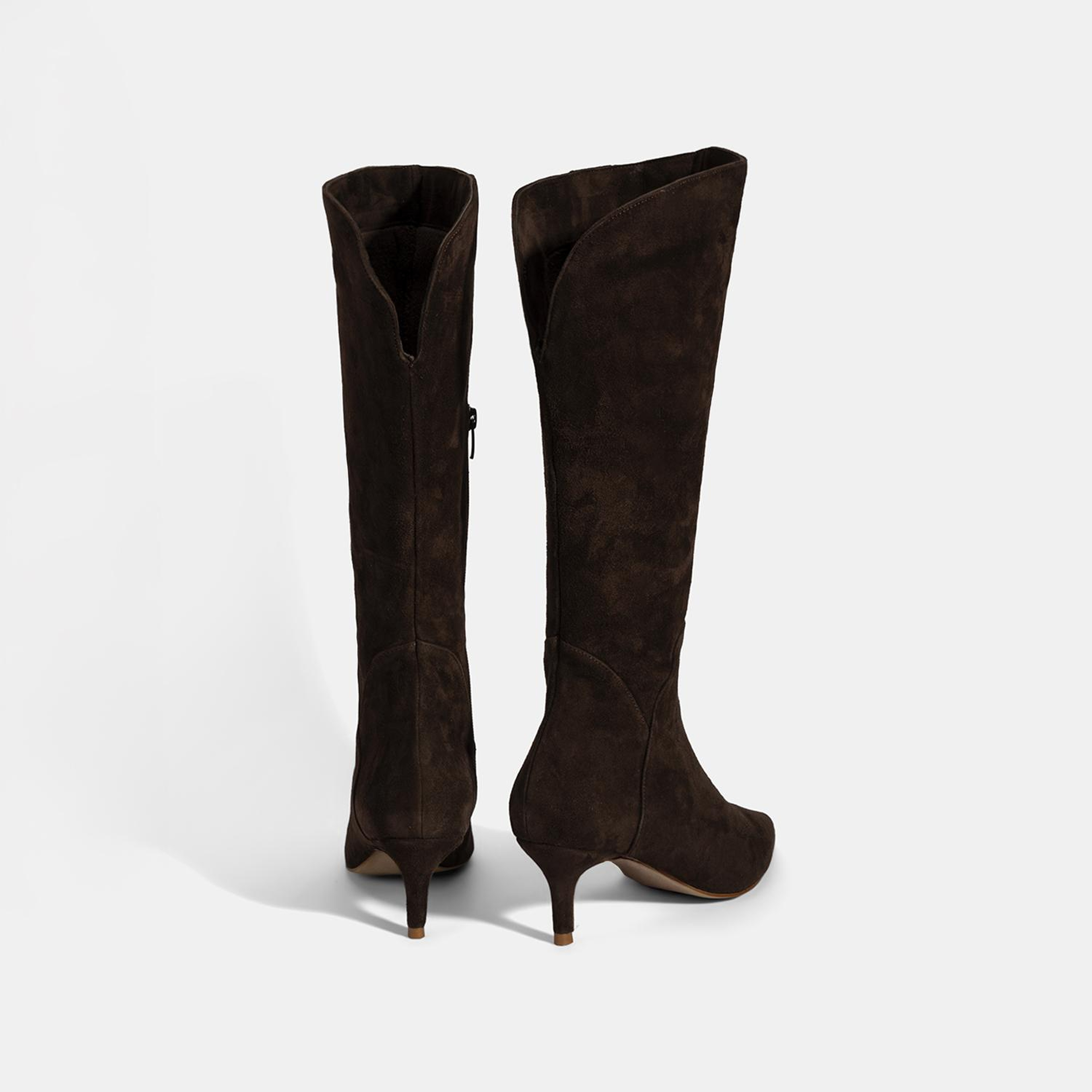 Kadın Kahve Sivri Burunlu İnce Topuklu Süet Çizme