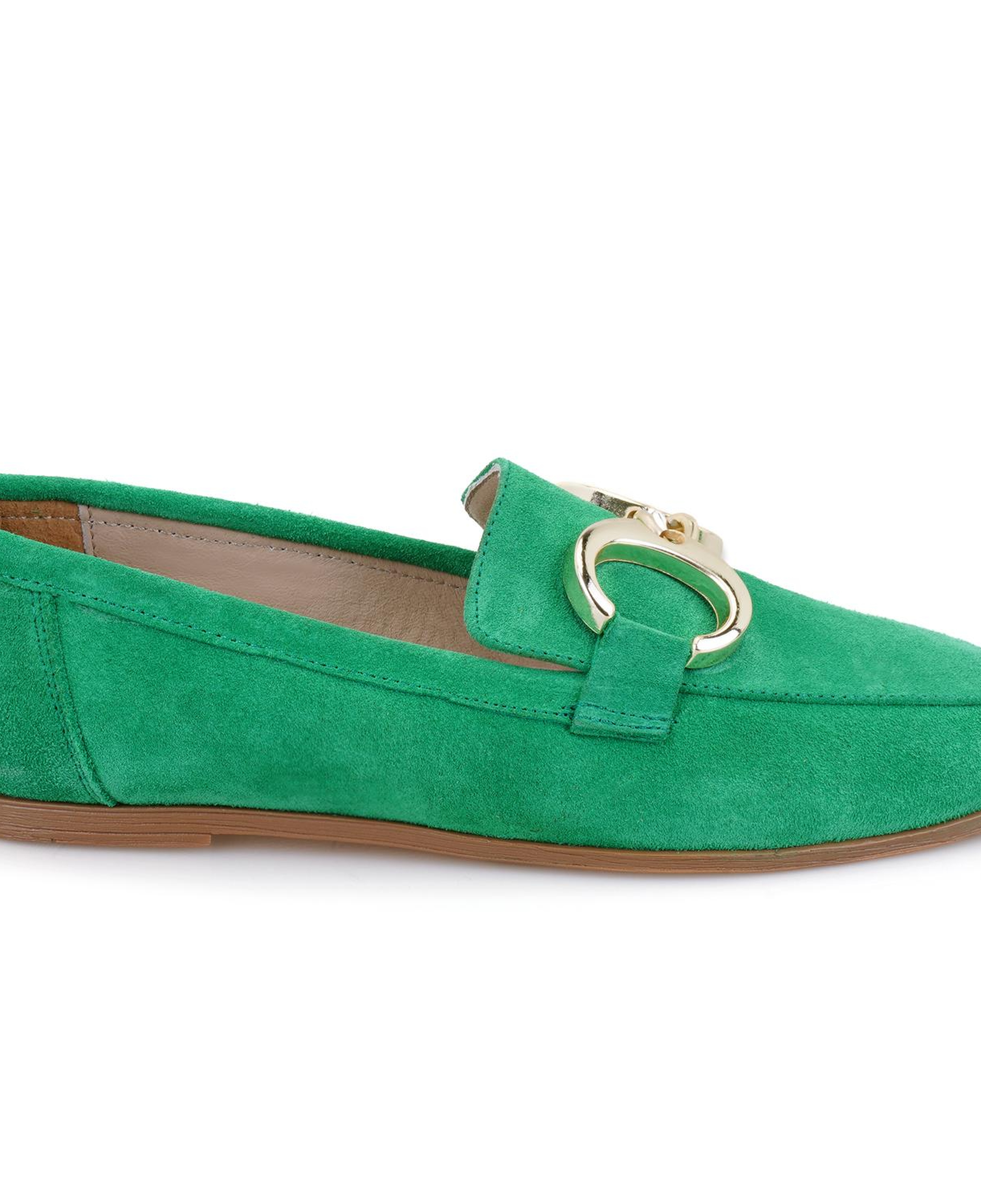 Kadın Yeşil Süet Deri Loafer