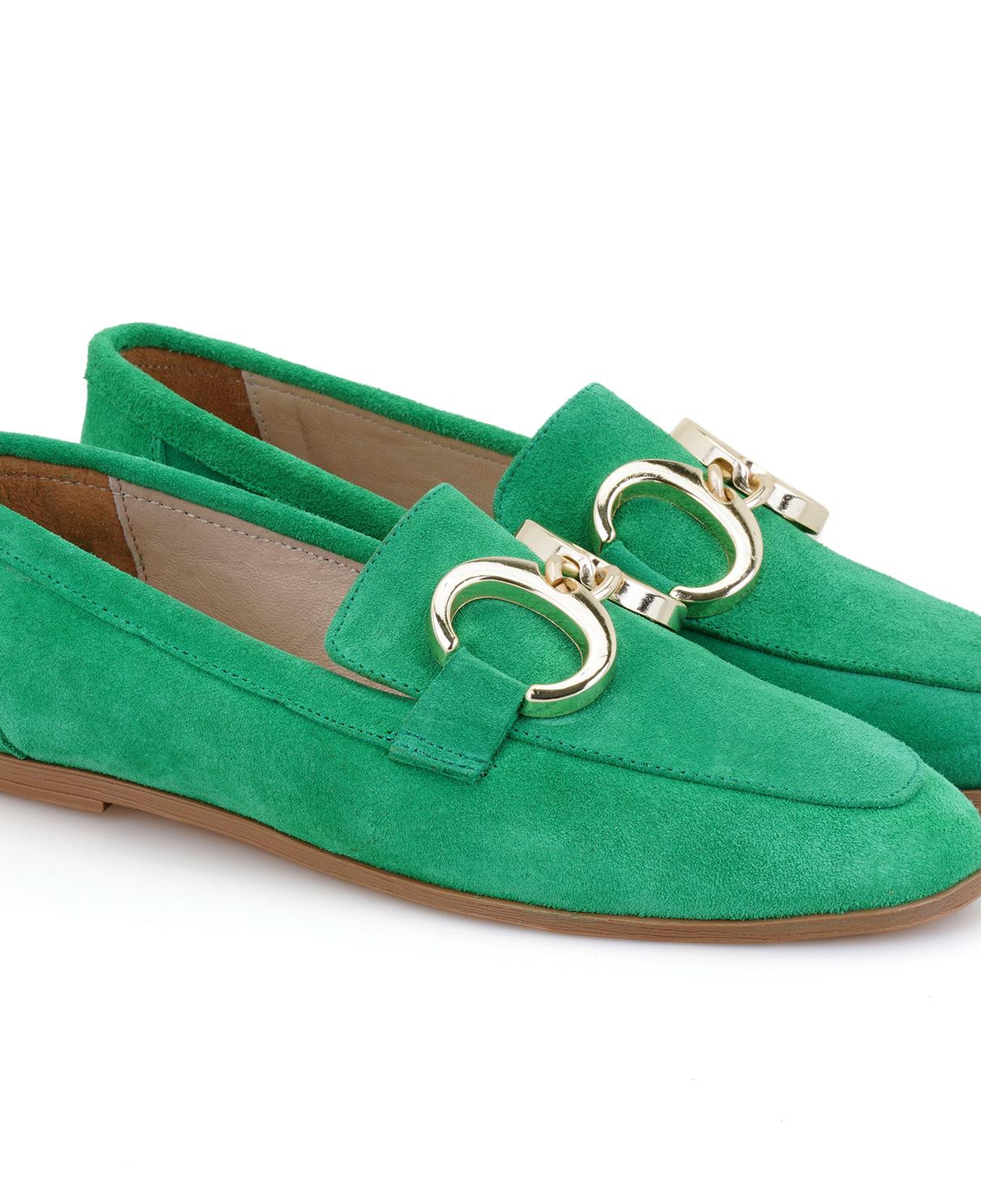 Kadın Yeşil Süet Deri Loafer