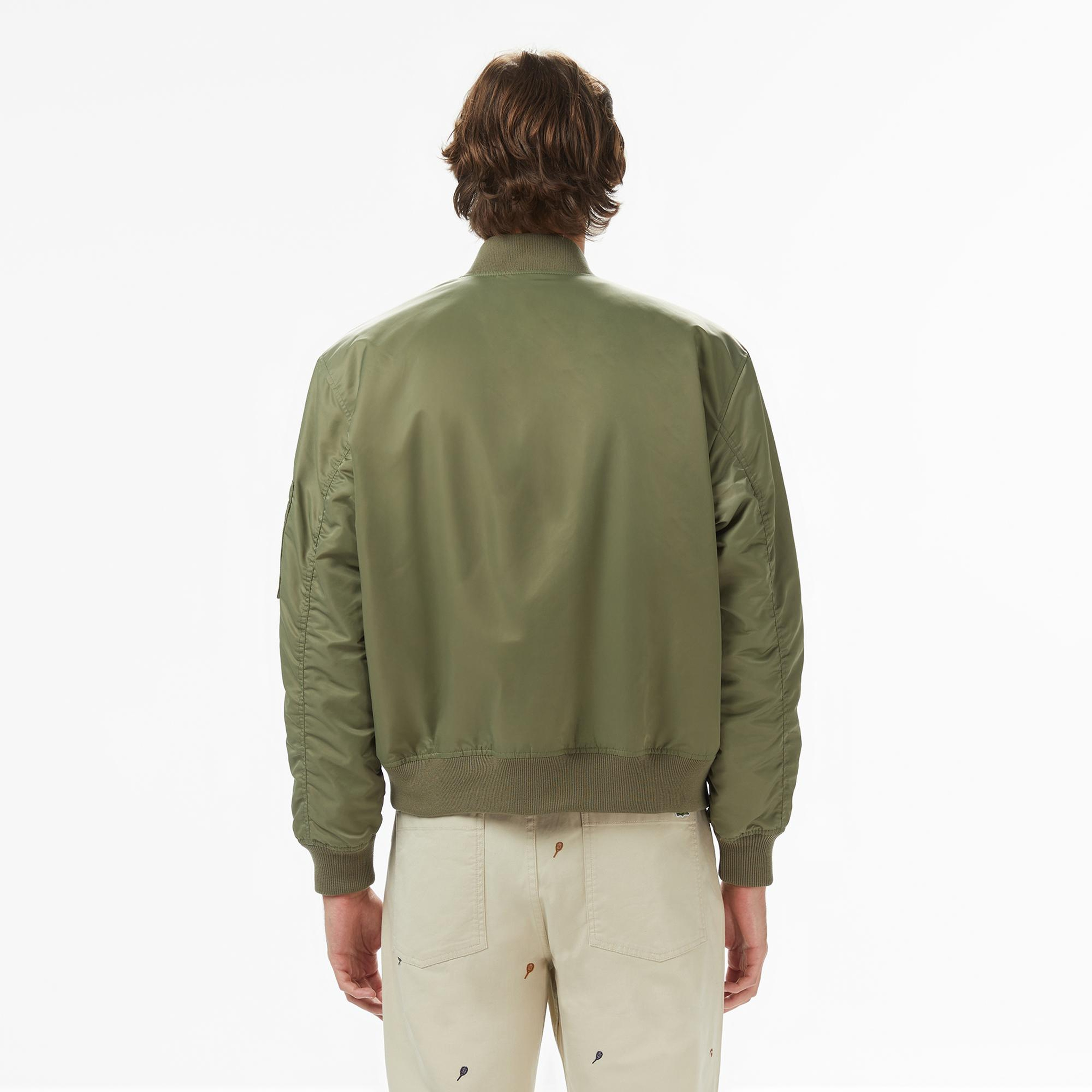 Lacoste Erkek Hakim Yaka Haki Bomber Ceket