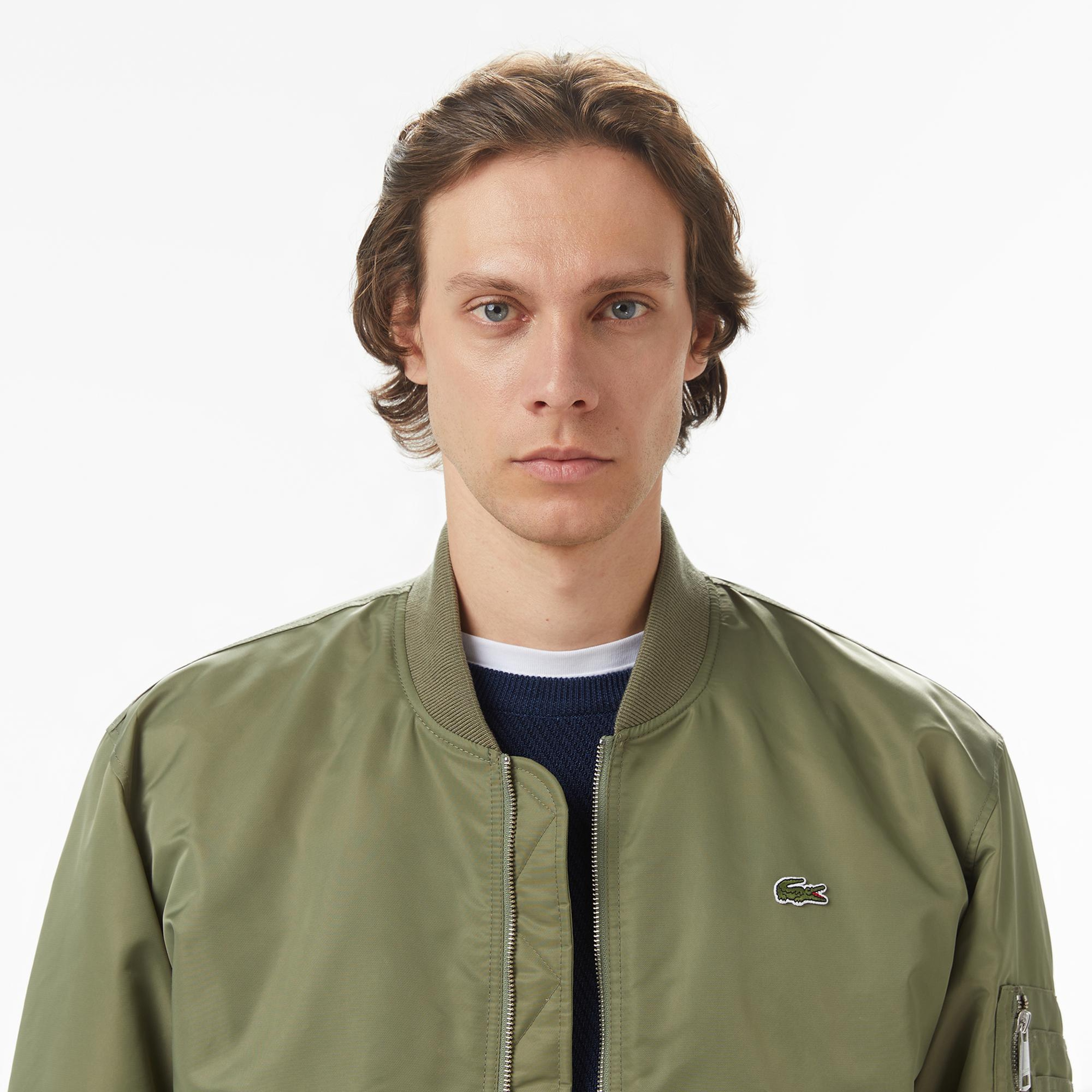 Lacoste Erkek Hakim Yaka Haki Bomber Ceket