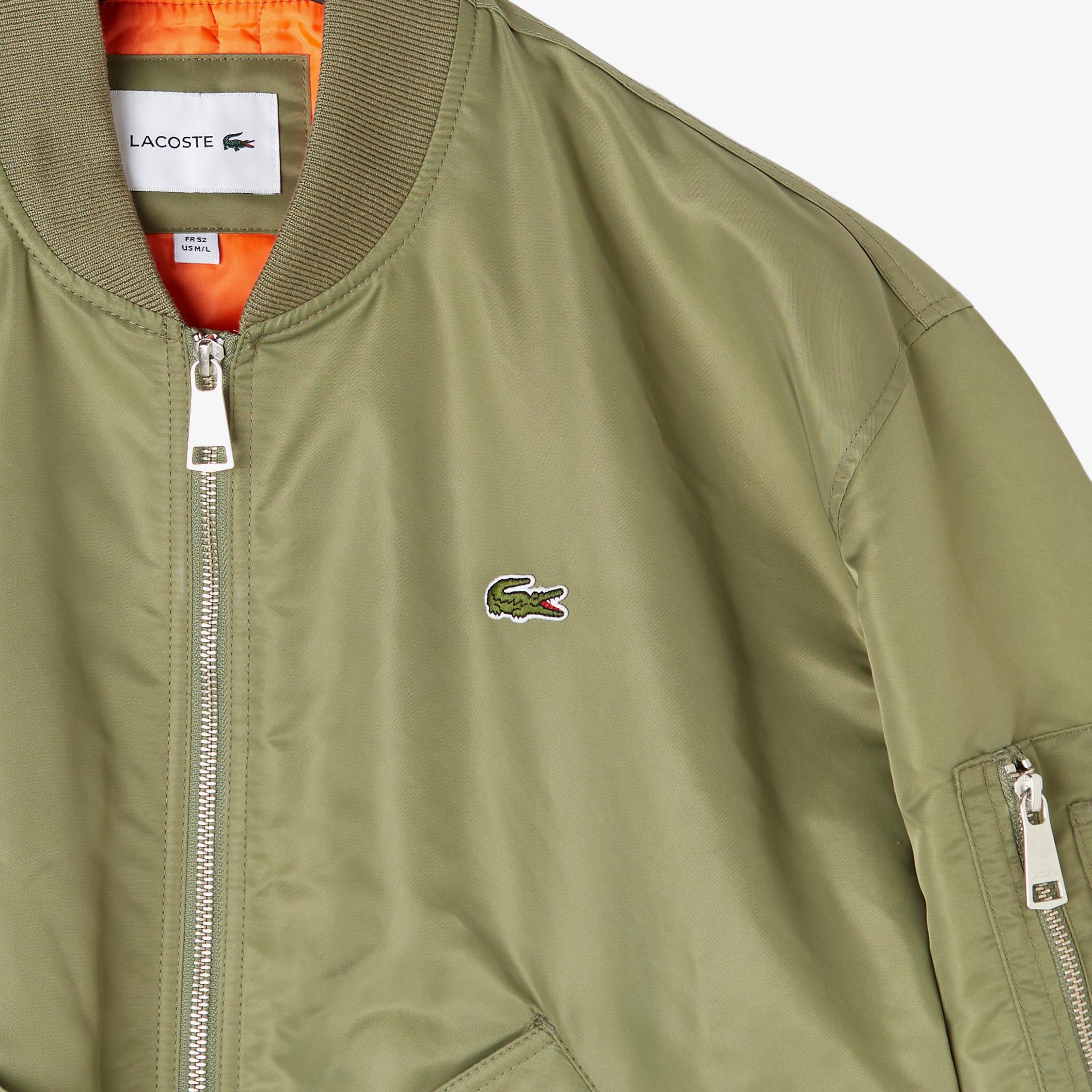 Lacoste Erkek Hakim Yaka Haki Bomber Ceket