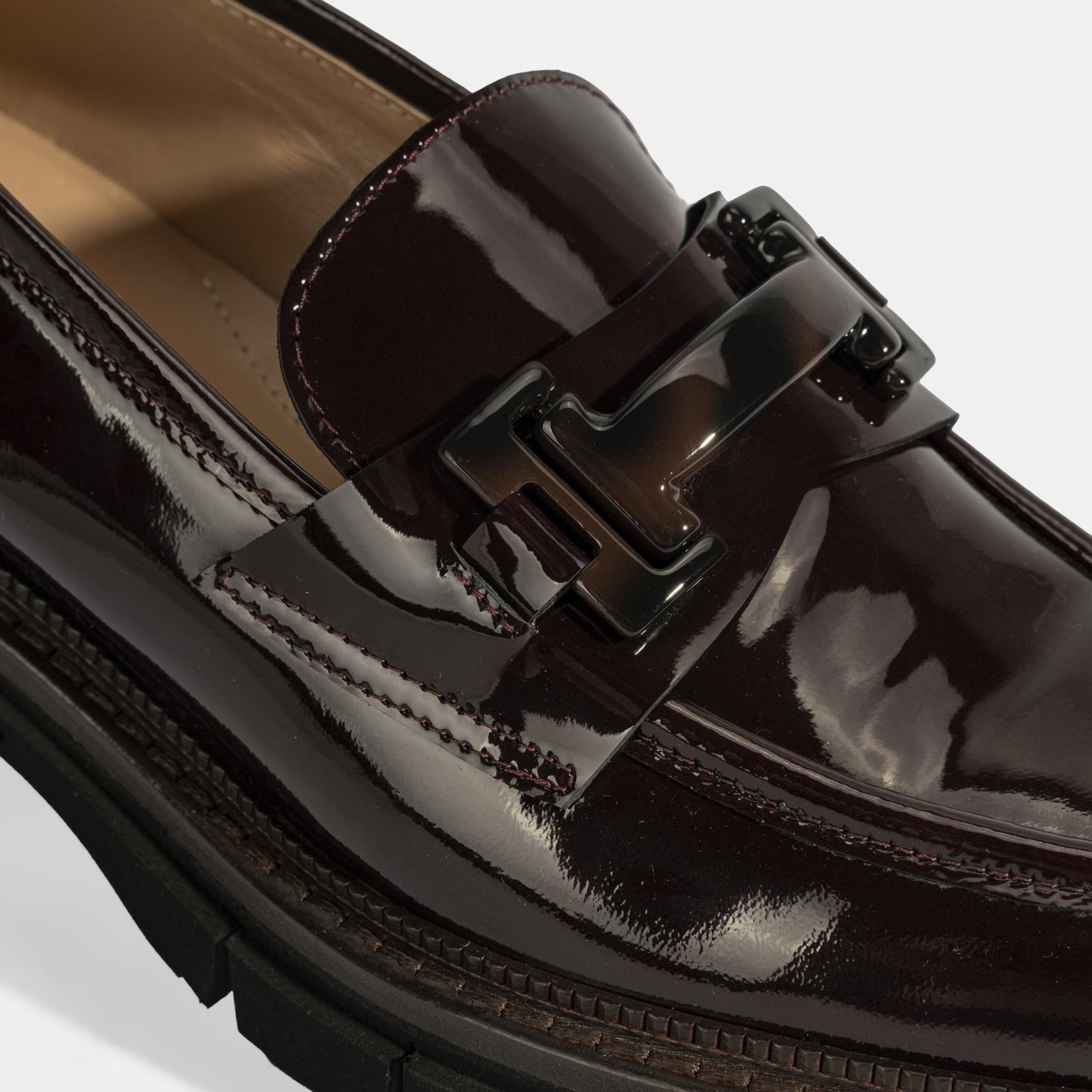 Luca Grossi Kadın Bordo Toka Detaylı Rugan Loafer