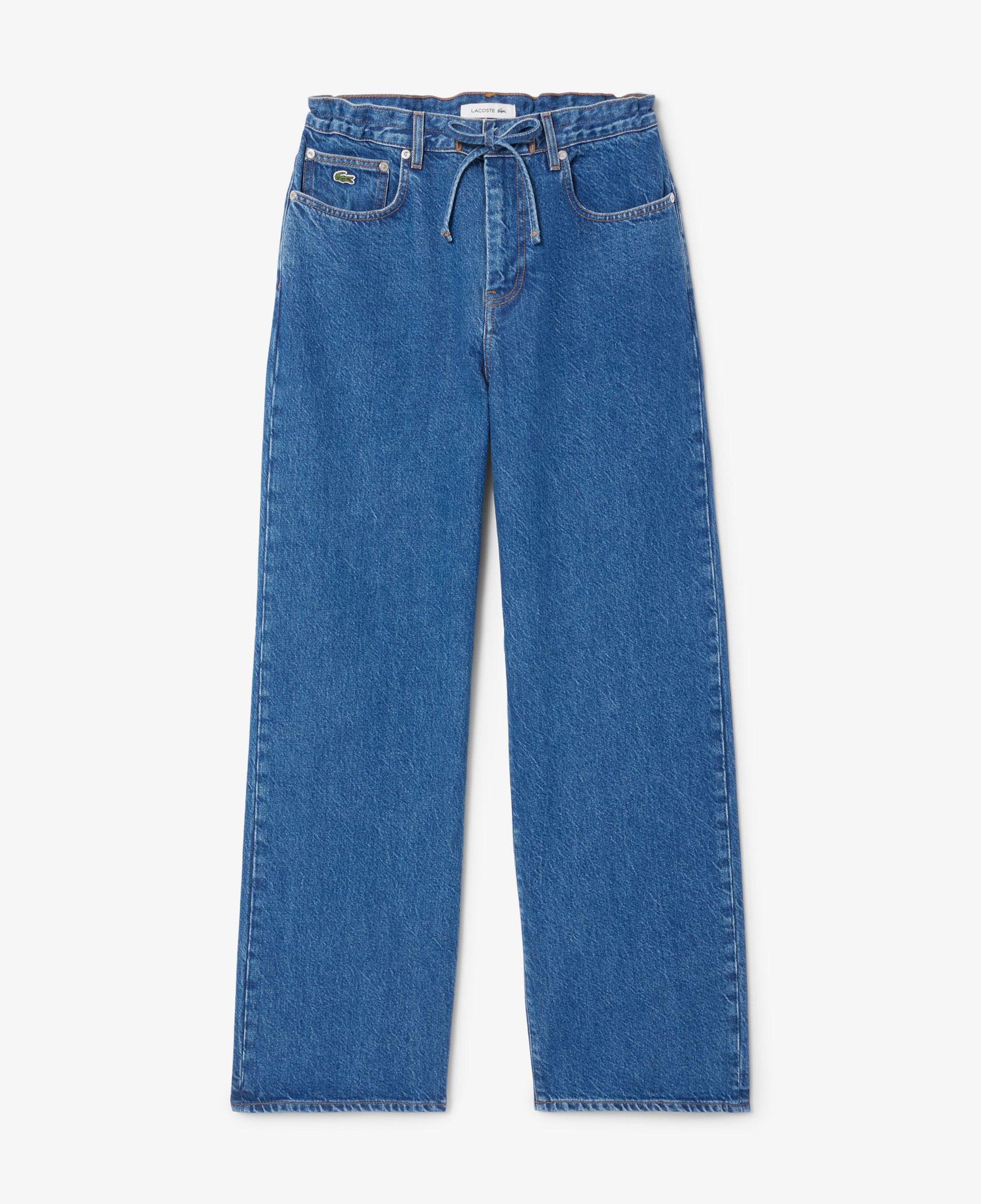 Lacoste Kadın Wide Leg Mavi Jean Pantolon
