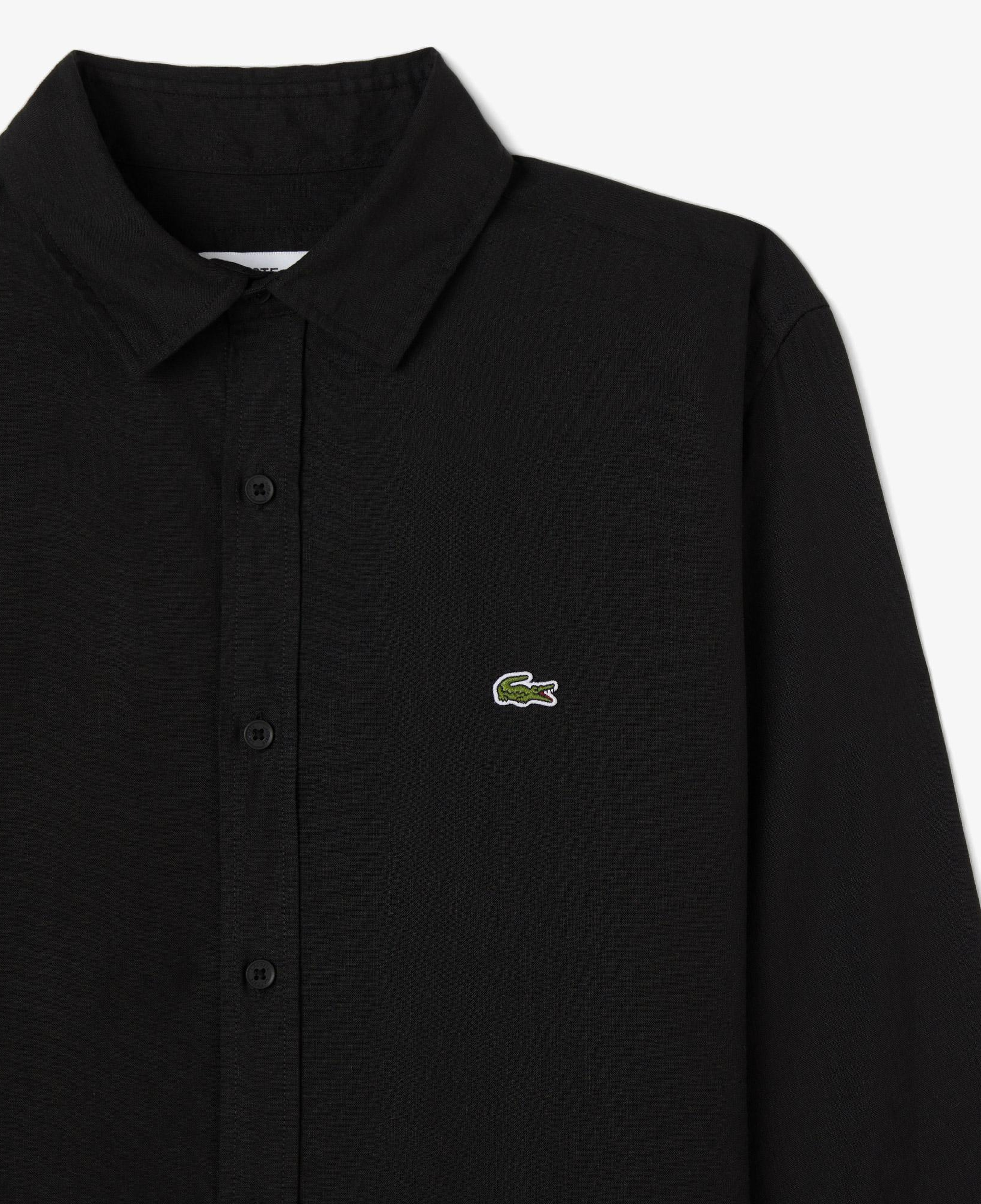Lacoste Erkek Regular Fit Keten Siyah Gömlek