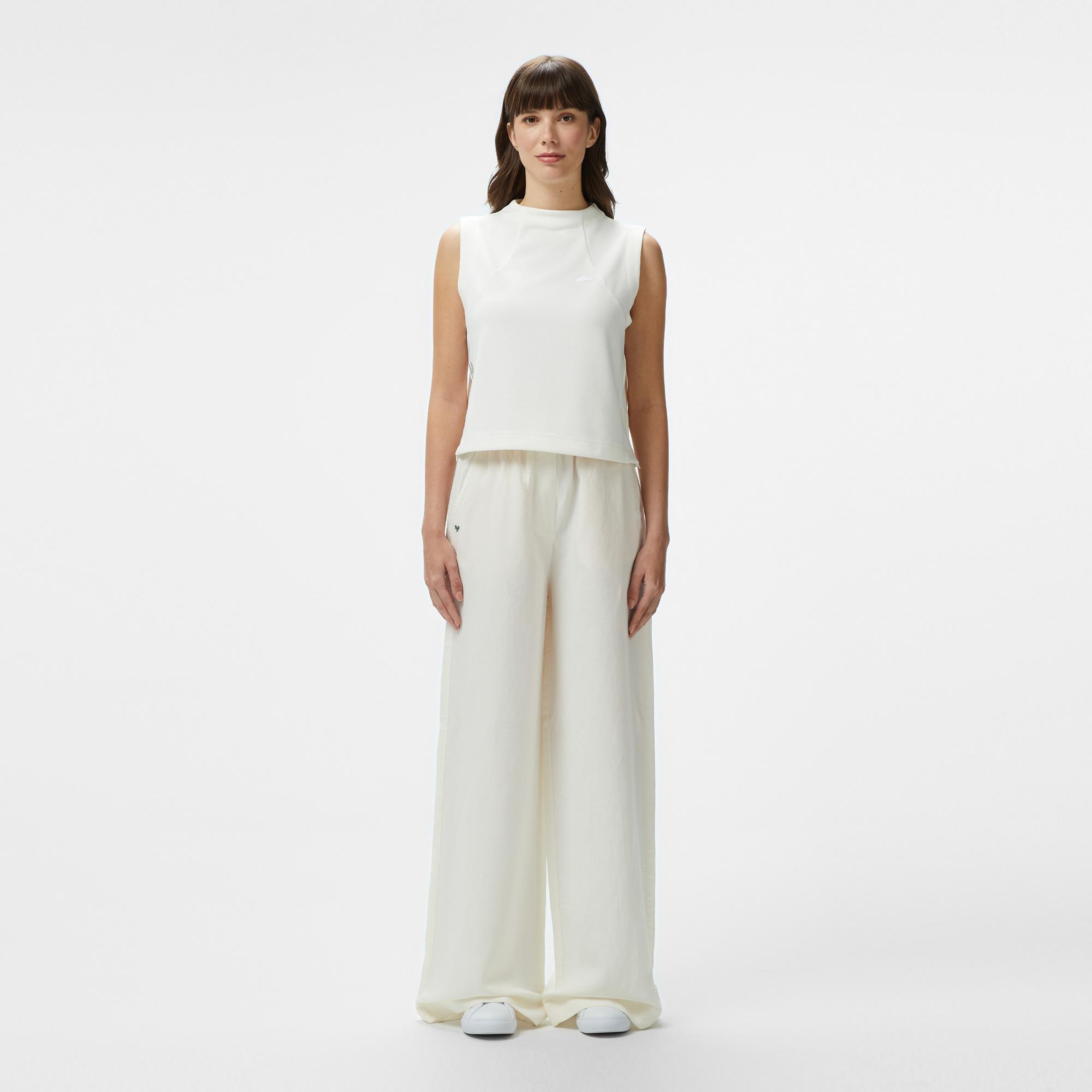 Lacoste Kadın Relaxed Fit Beyaz Pantolon