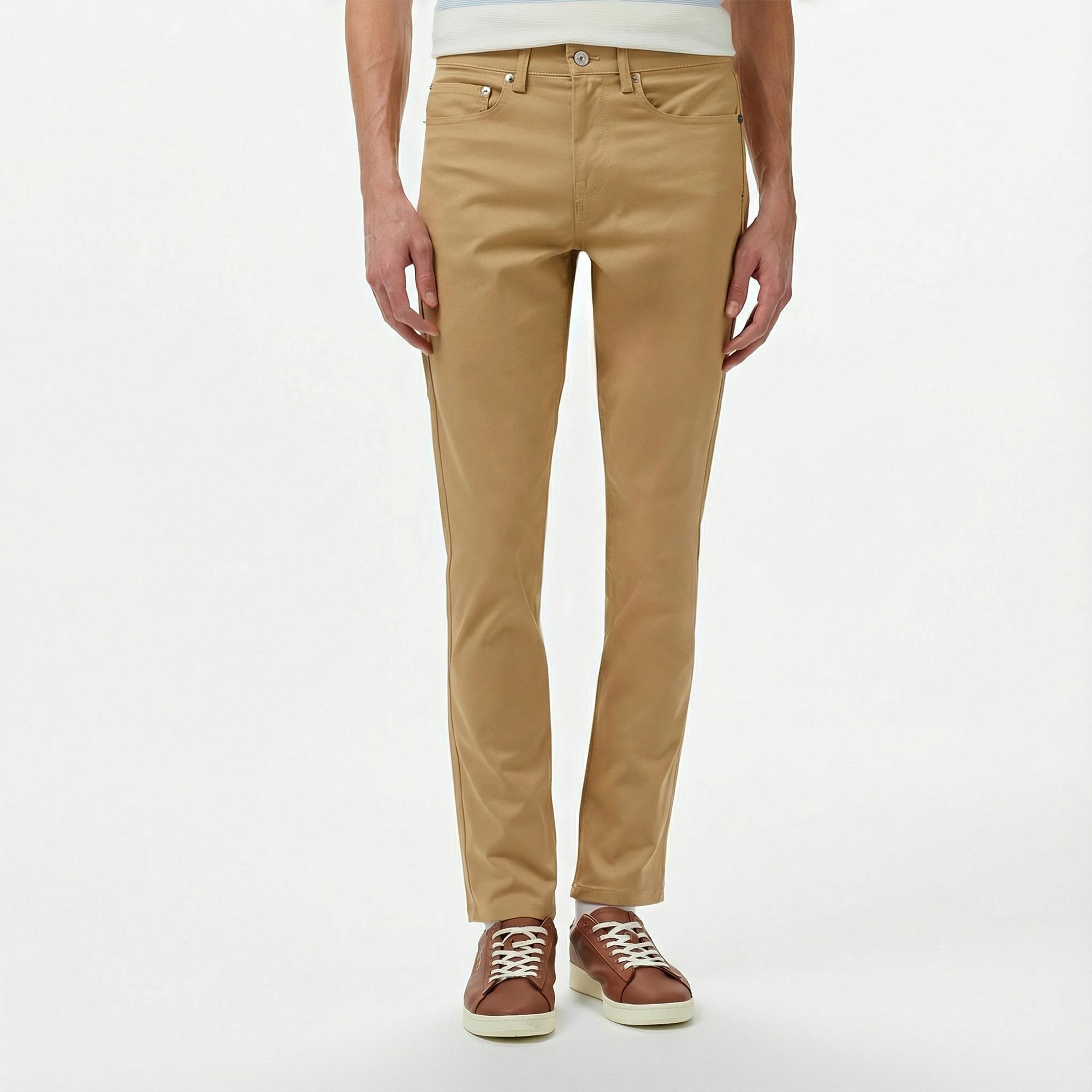 Lacoste Erkek Slim Fit Bej Jean Pantolon