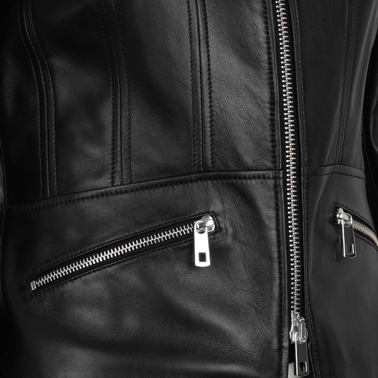 Kadın Siyah Fit Deri Ceket