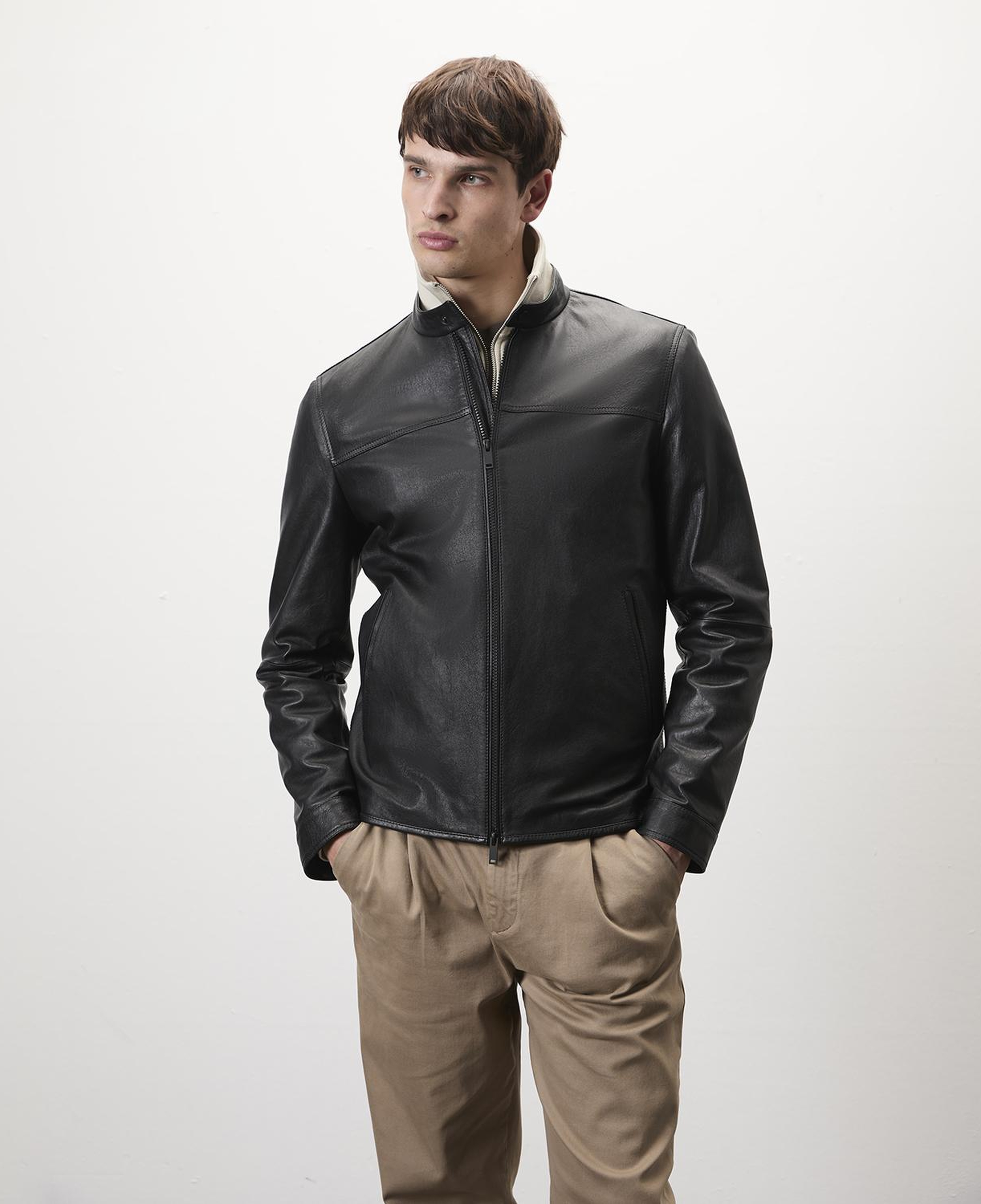 Dyami Siyah Erkek Deri Mont