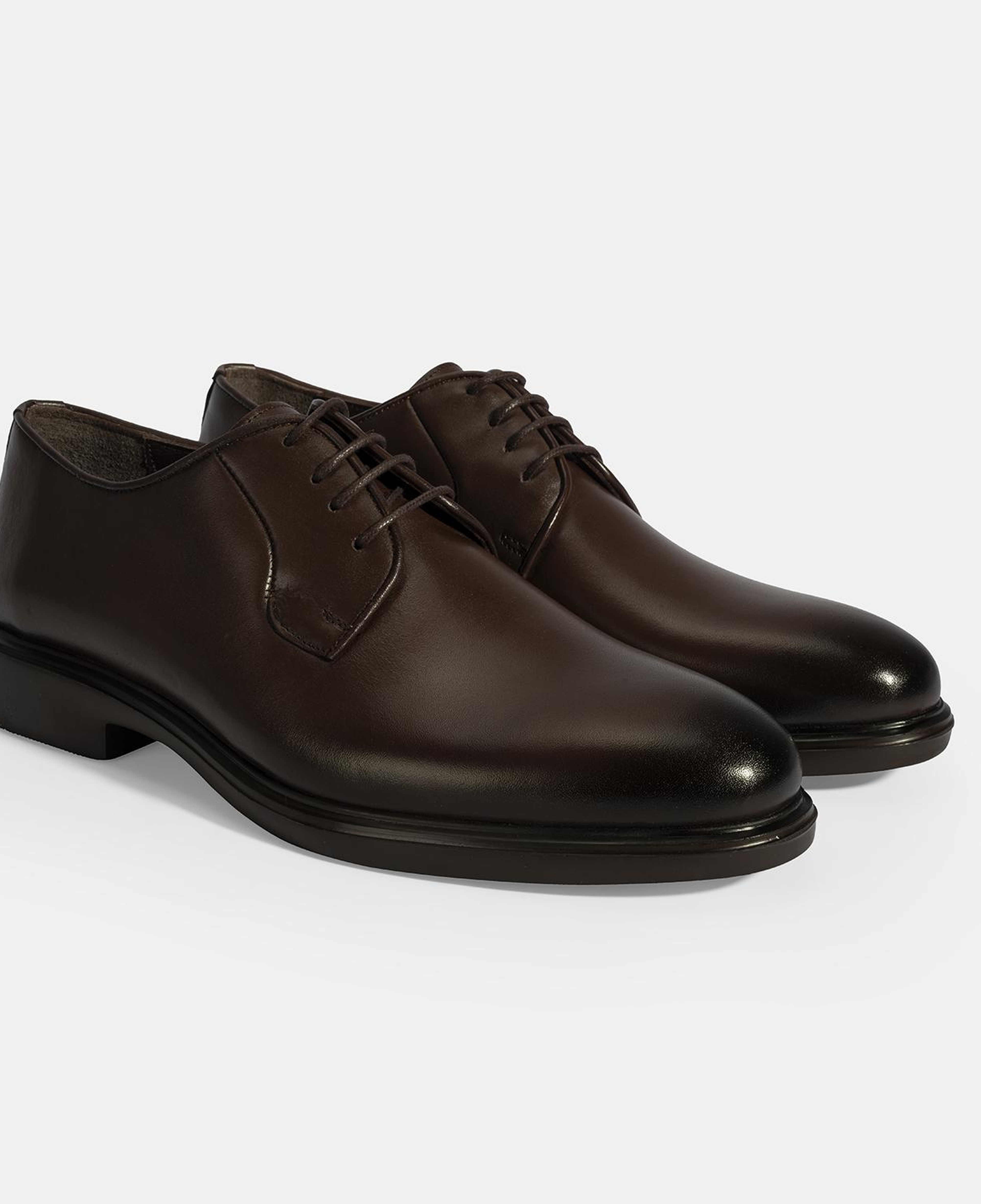 Erkek Kahve Bağcıklı Deri Klasik Ayakkabı