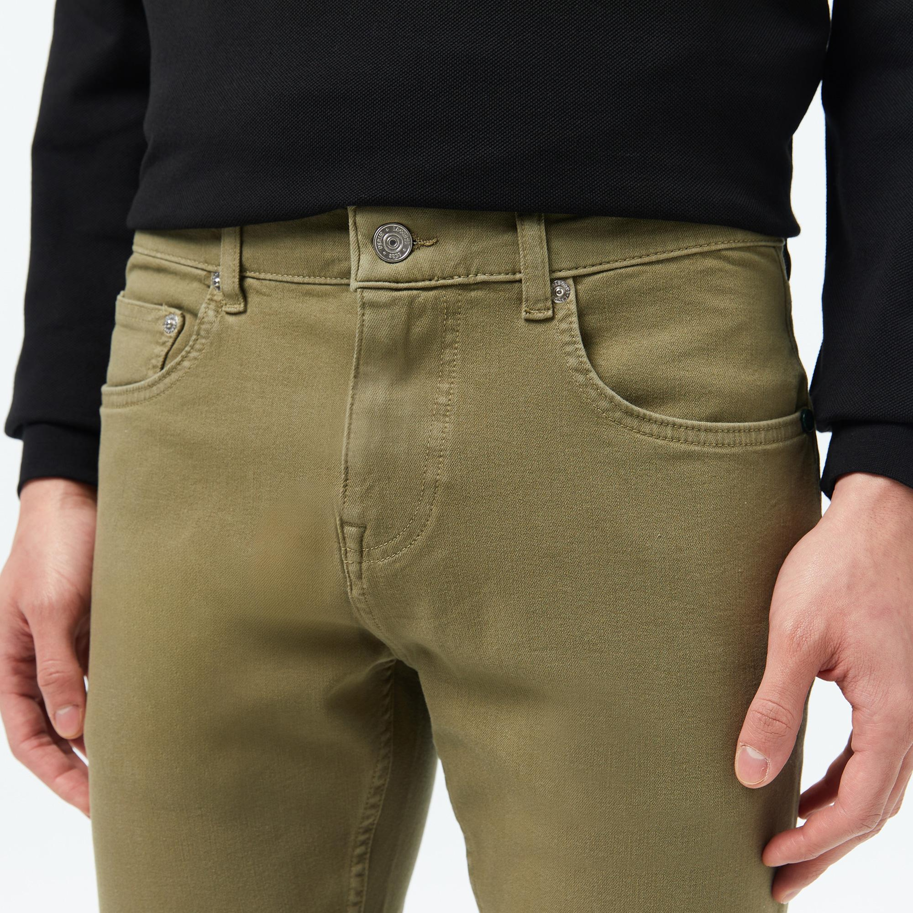 Lacoste Erkek Slim Fit Haki Jean Pantolon