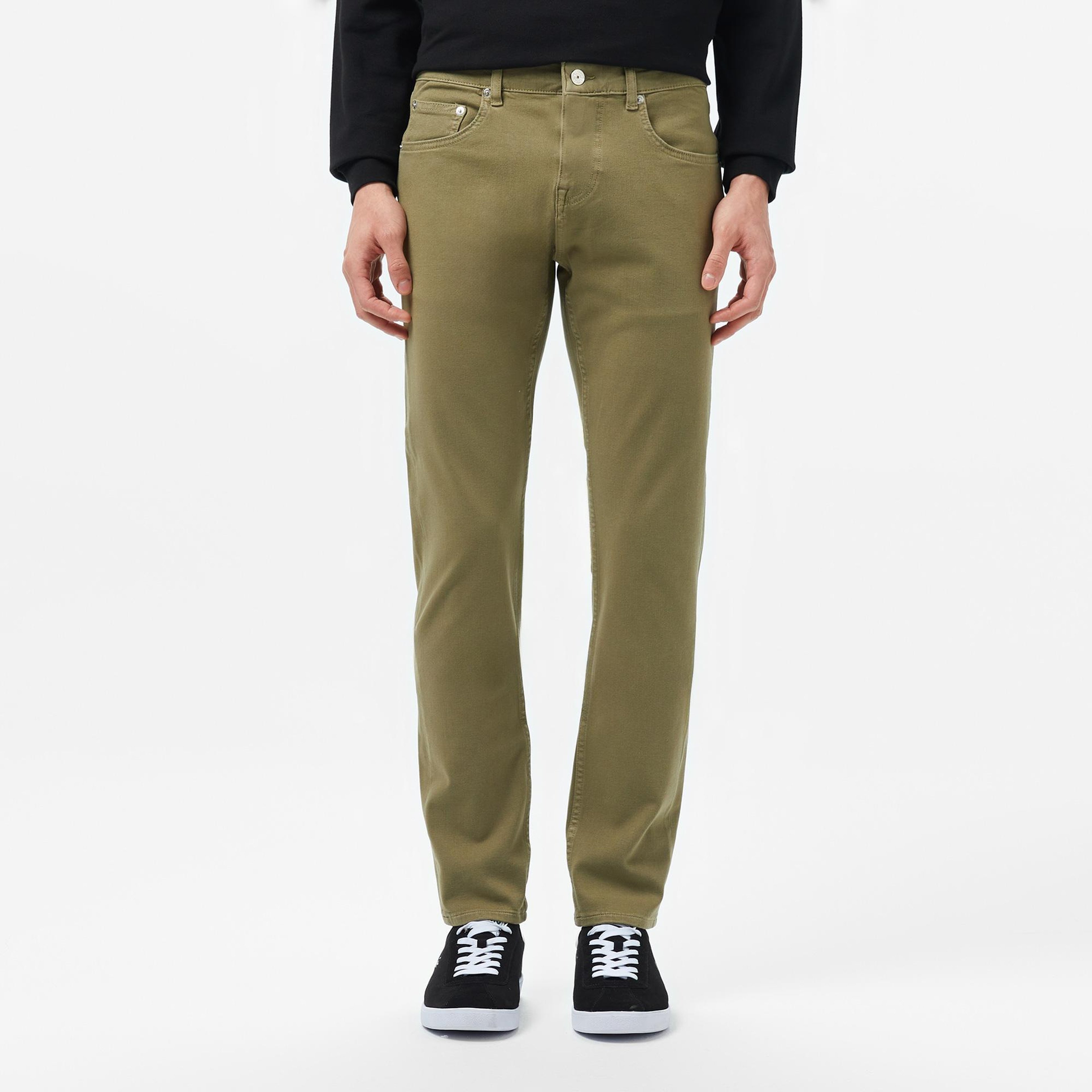 Lacoste Erkek Slim Fit Haki Jean Pantolon