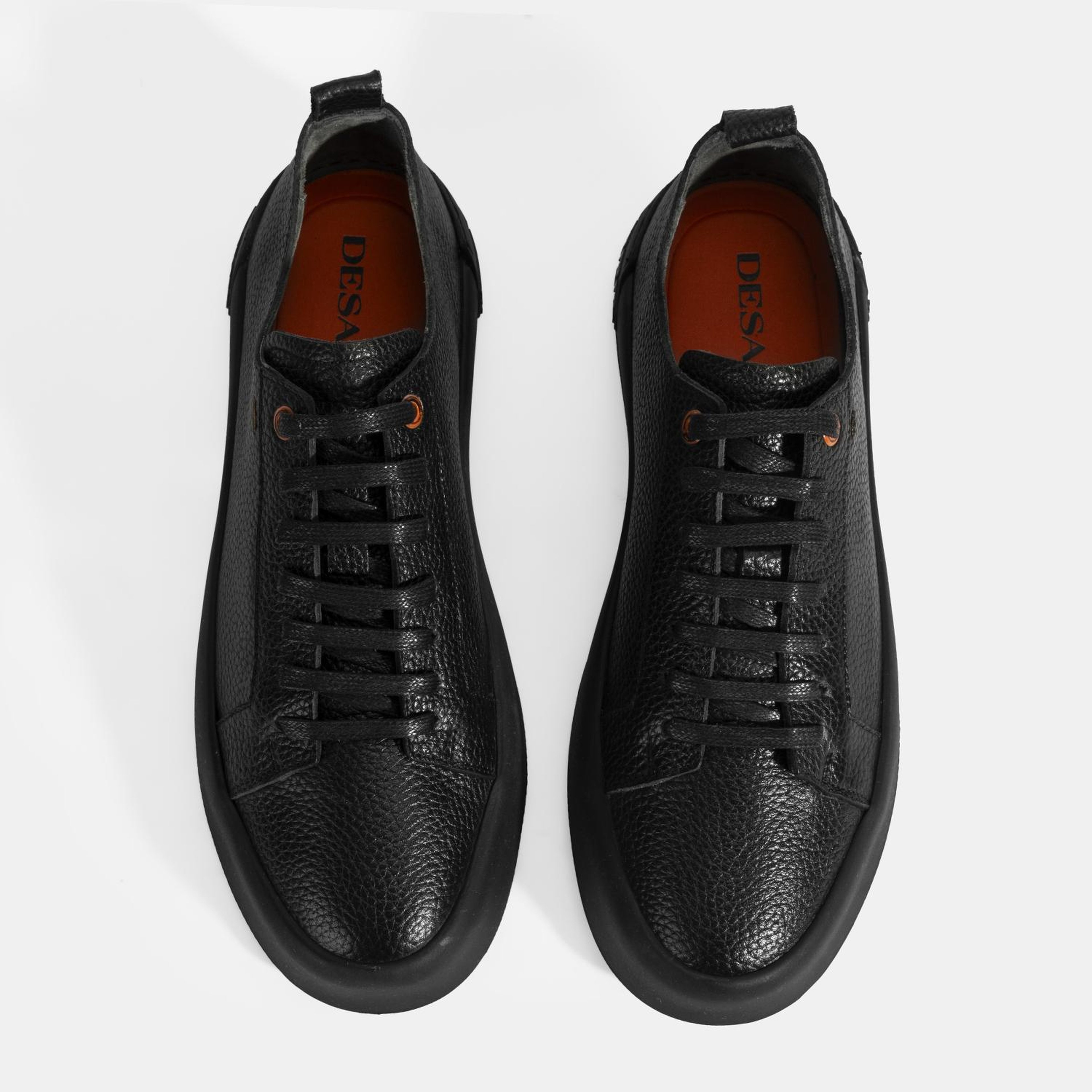 Erkek Siyah Bağcıklı Deri Günlük Ayakkabı