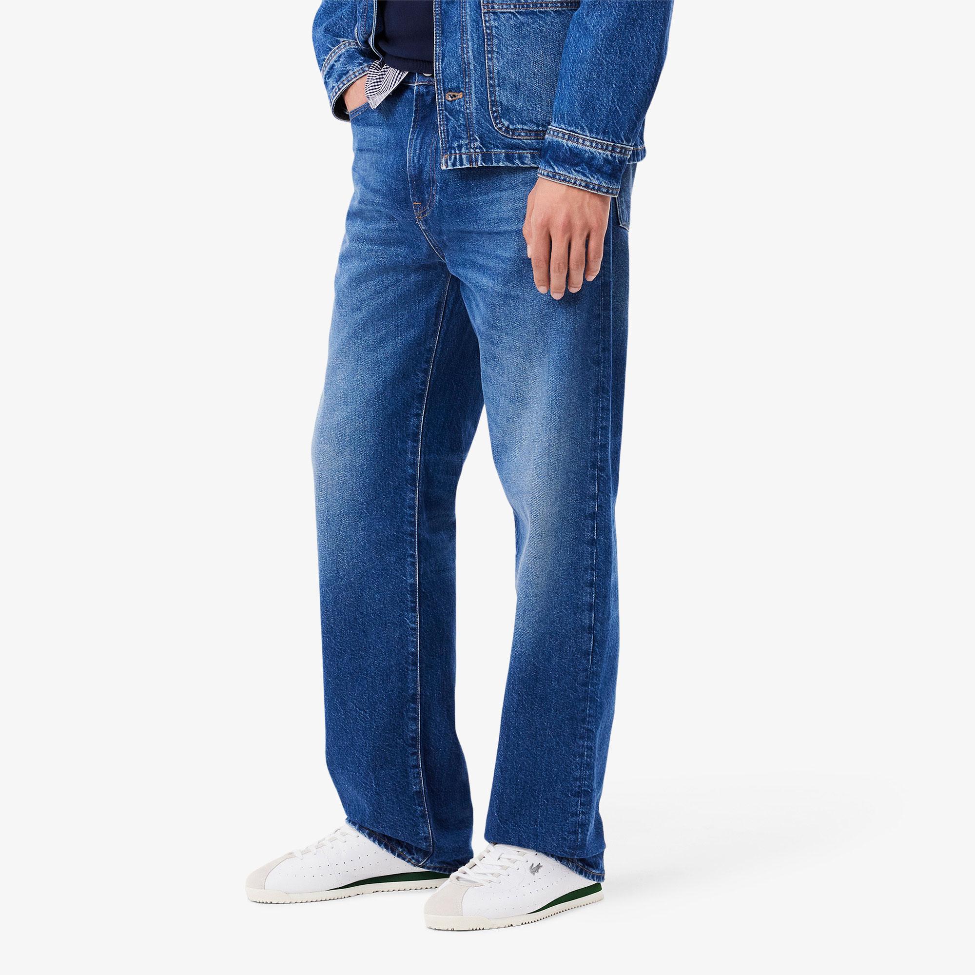 Lacoste Erkek Straight Fit Lacivert Jean Pantolon