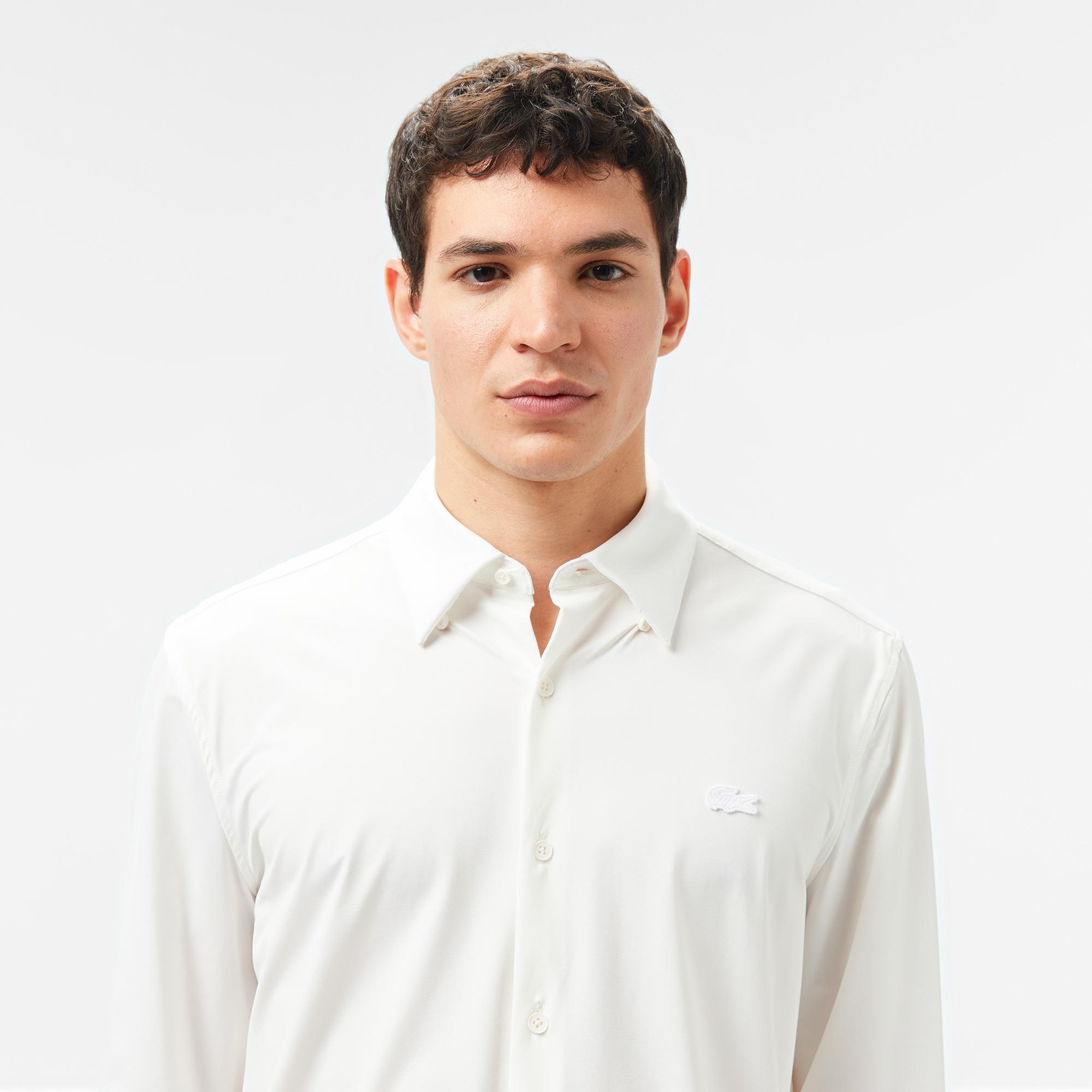 Lacoste Erkek Slim Fit Beyaz Gömlek
