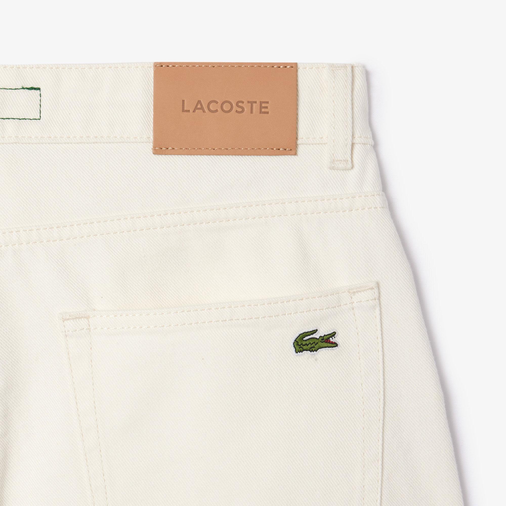 Lacoste Erkek Straight Fit Beyaz Jean Pantolon