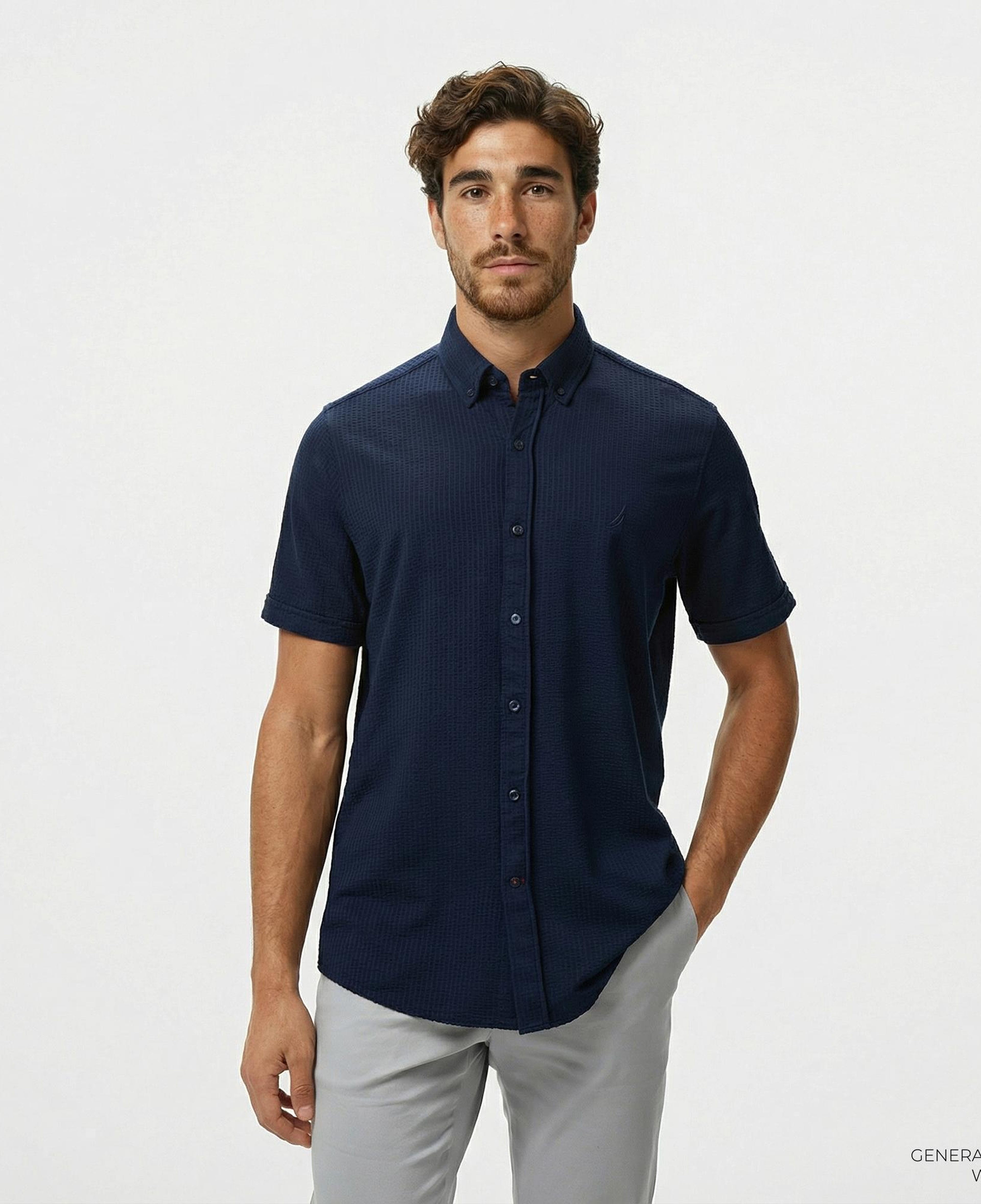 Nautica Erkek Lacivert Classic Fit Gömlek