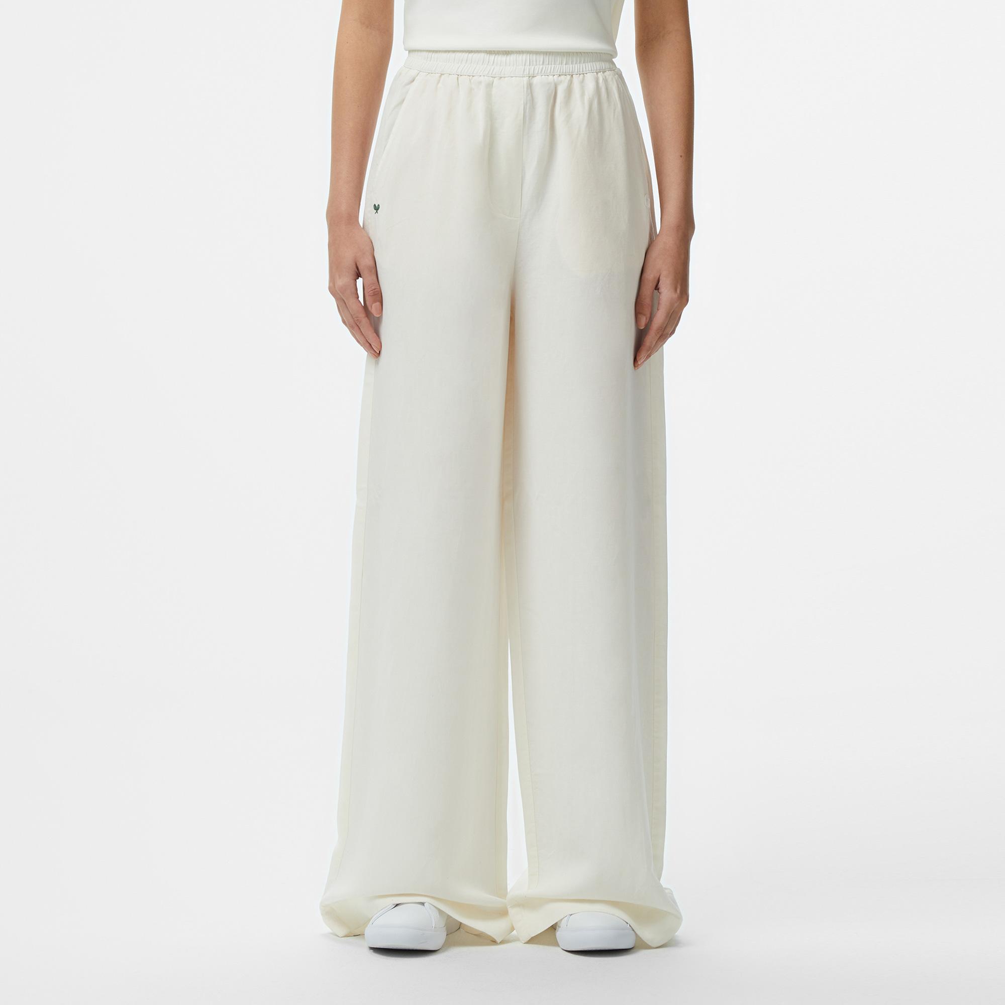 Lacoste Kadın Relaxed Fit Beyaz Pantolon