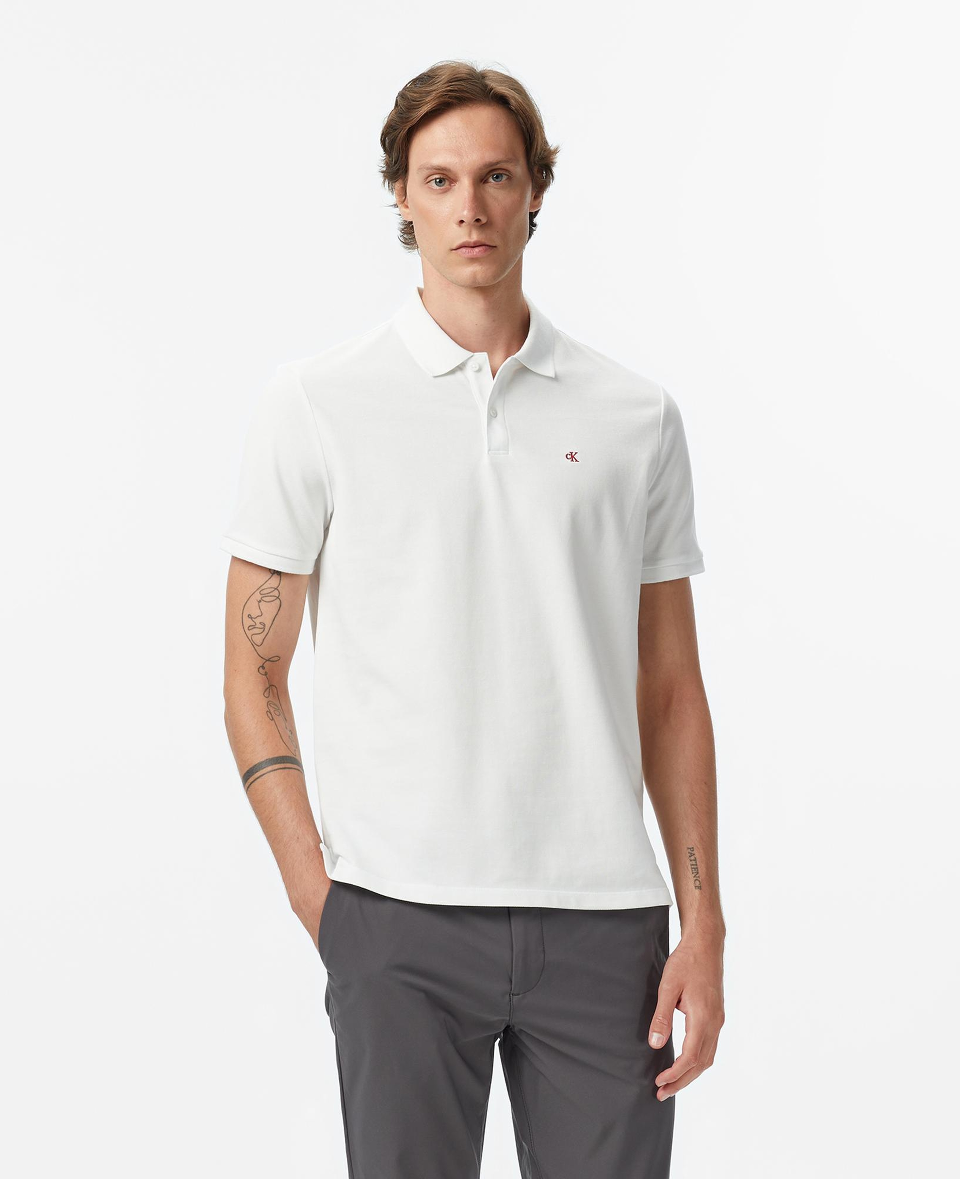 Calvin Klein Casual Pique Classic Erkek Beyaz Polo