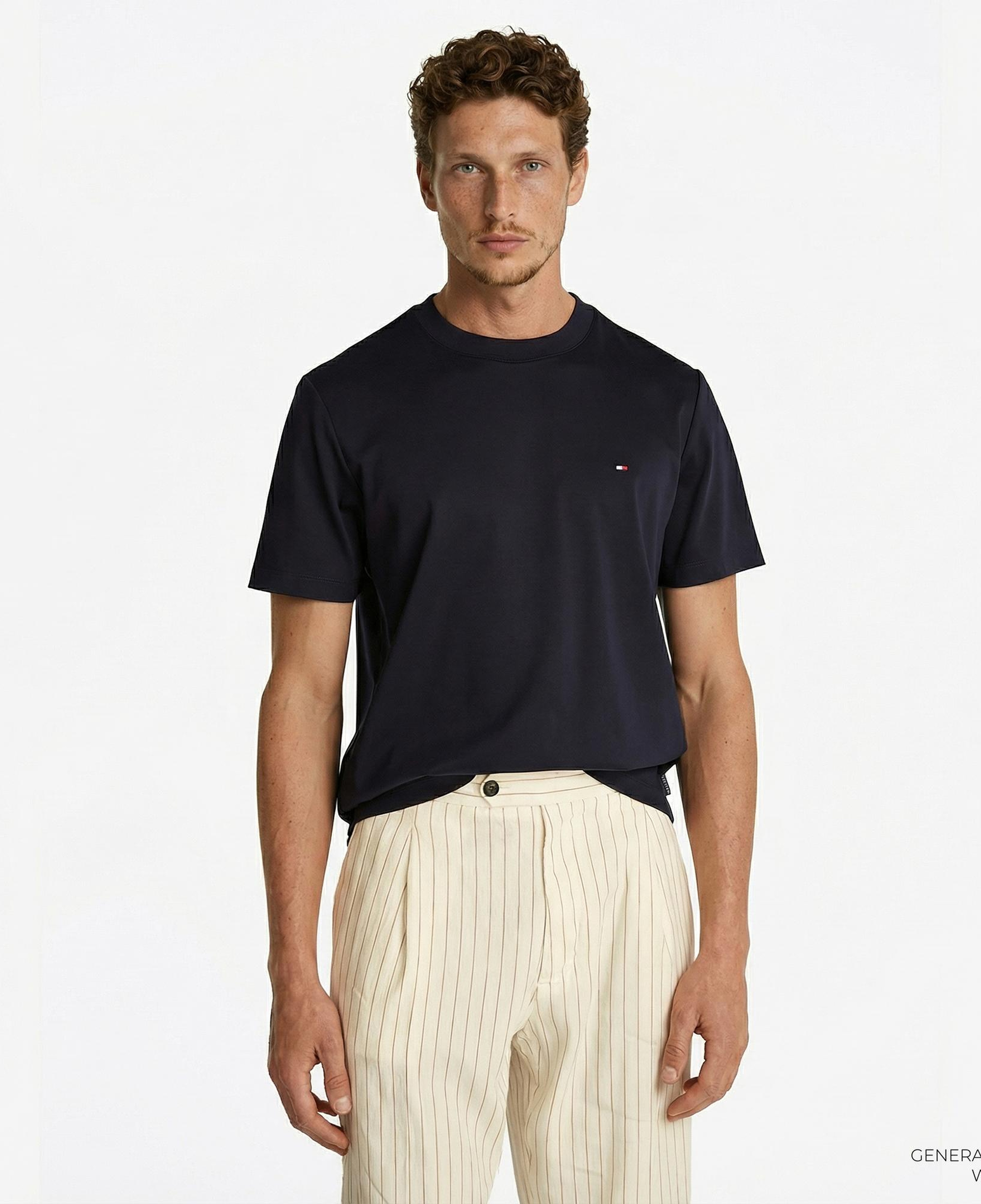 Tommy Hilfiger Elevated Essentials Erkek Lacivert T-Shirt