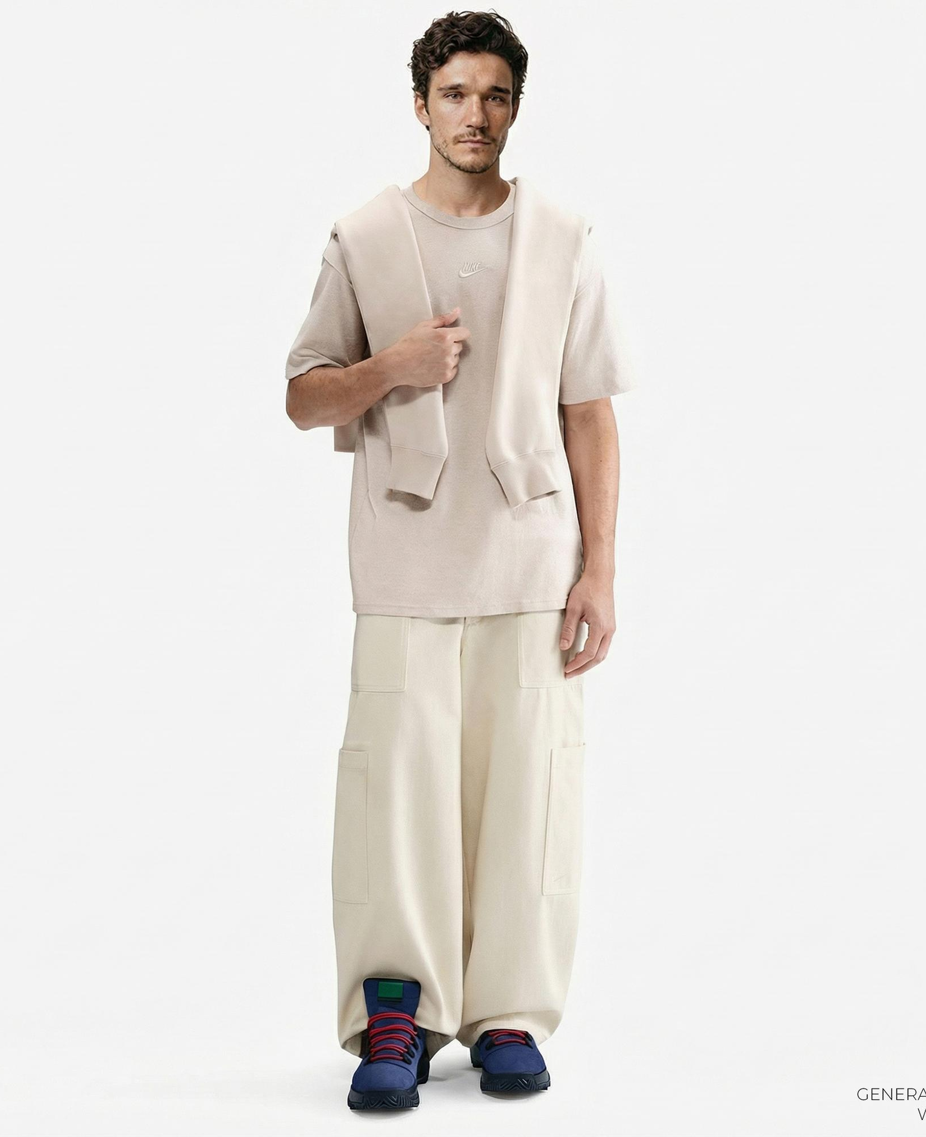 Nike Sportswear Premium Essentials Erkek Krem Rengi T-Shirt