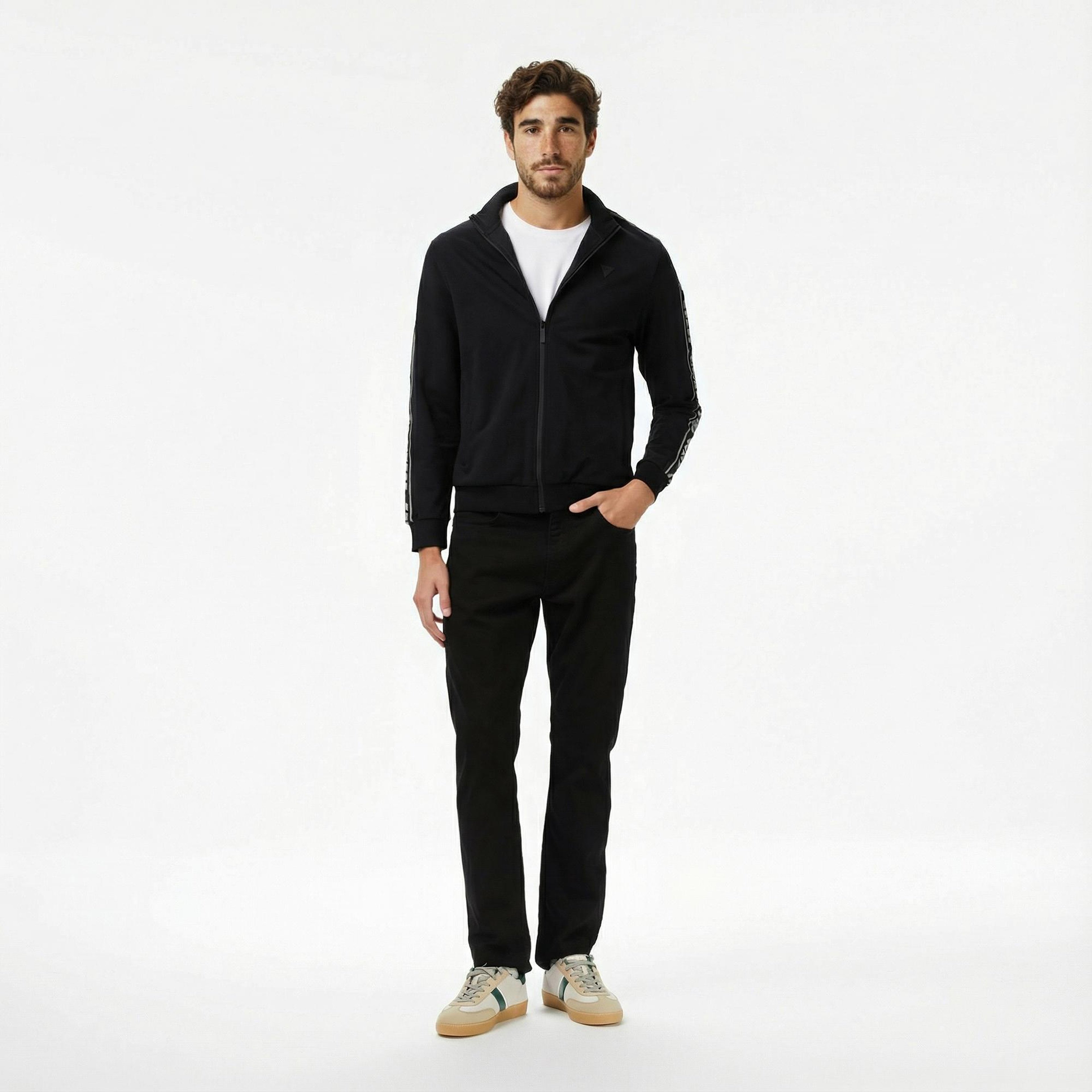 Guess Full-Zip Erkek Siyah Sweatshirt
