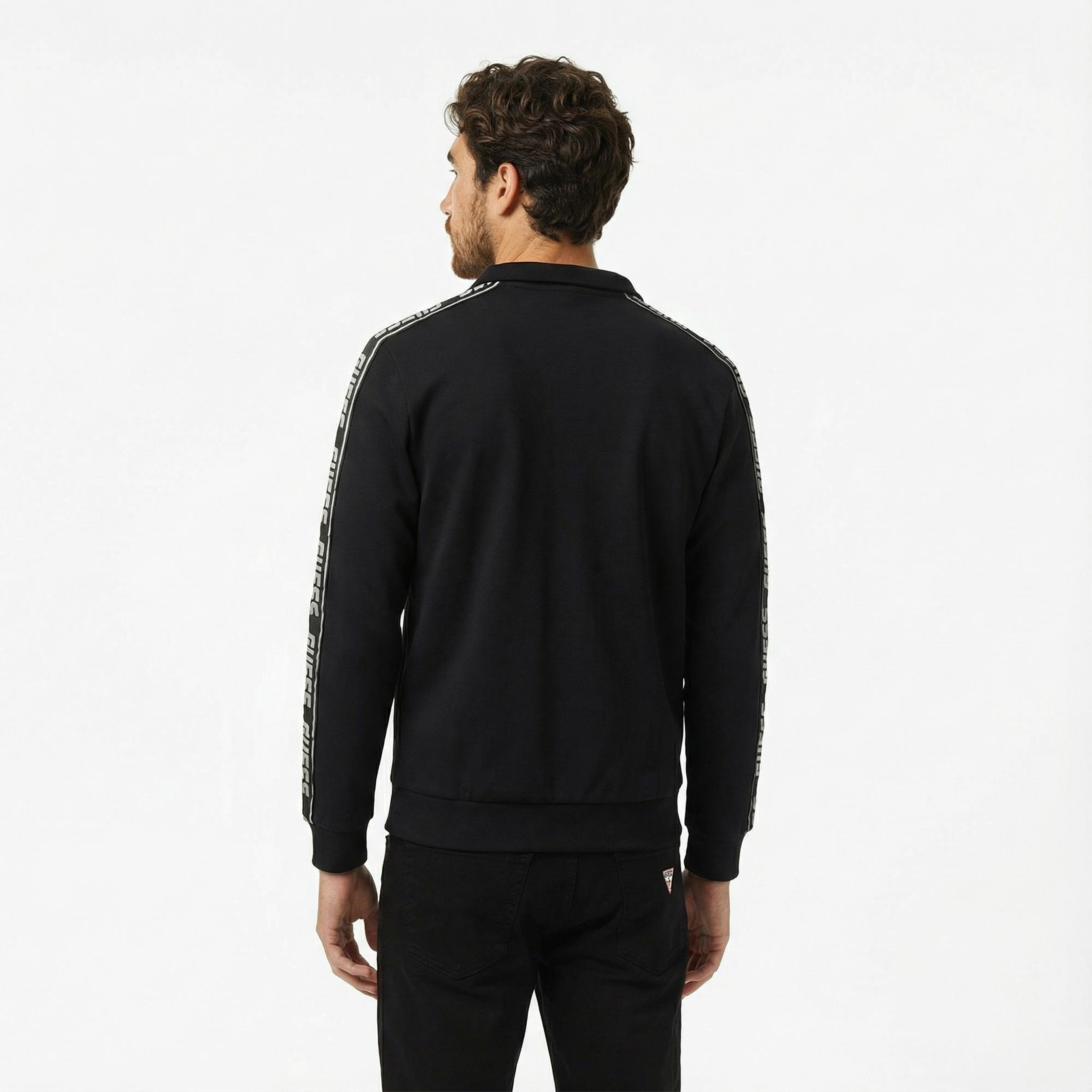 Guess Full-Zip Erkek Siyah Sweatshirt