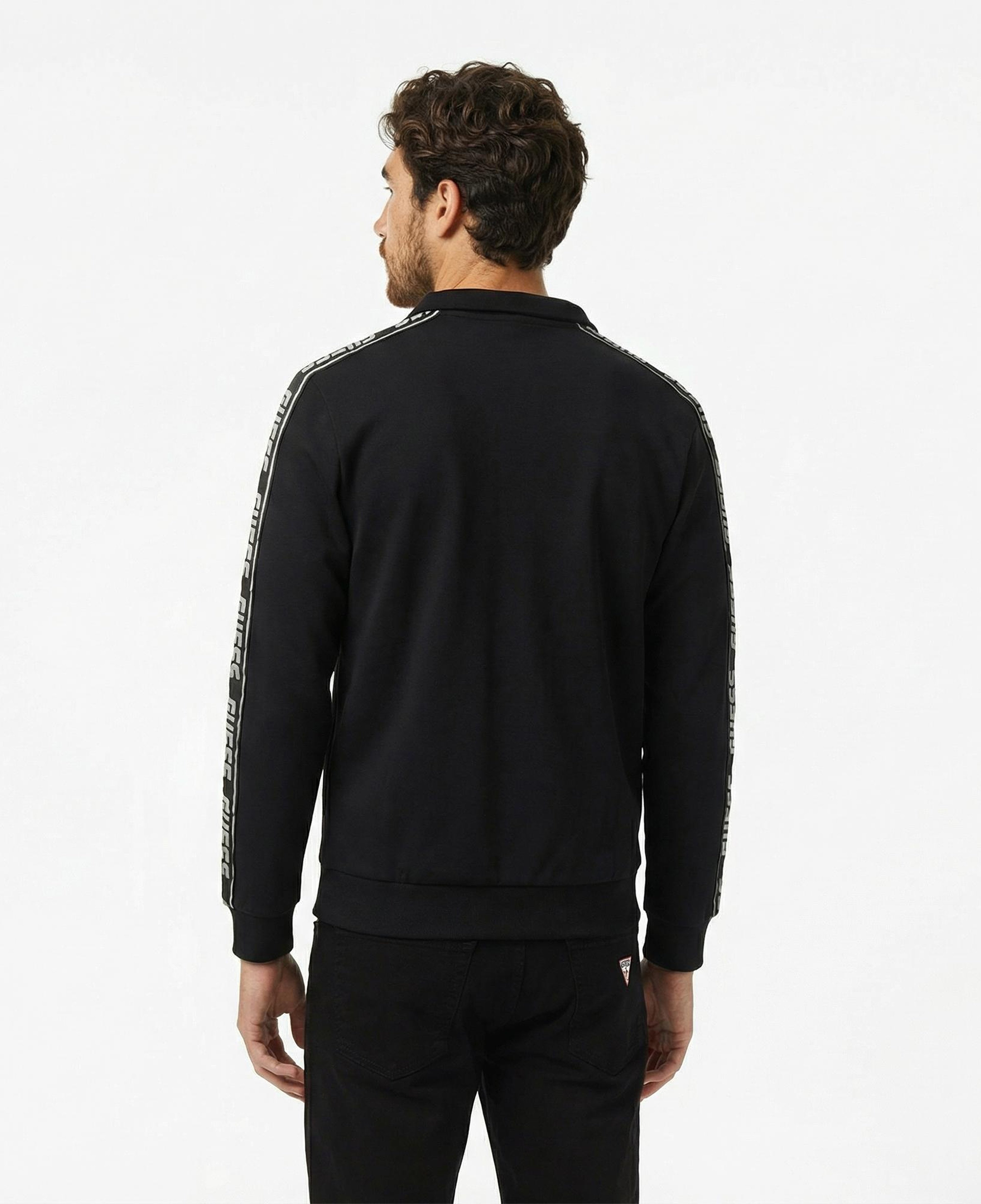 Guess Full-Zip Erkek Siyah Sweatshirt