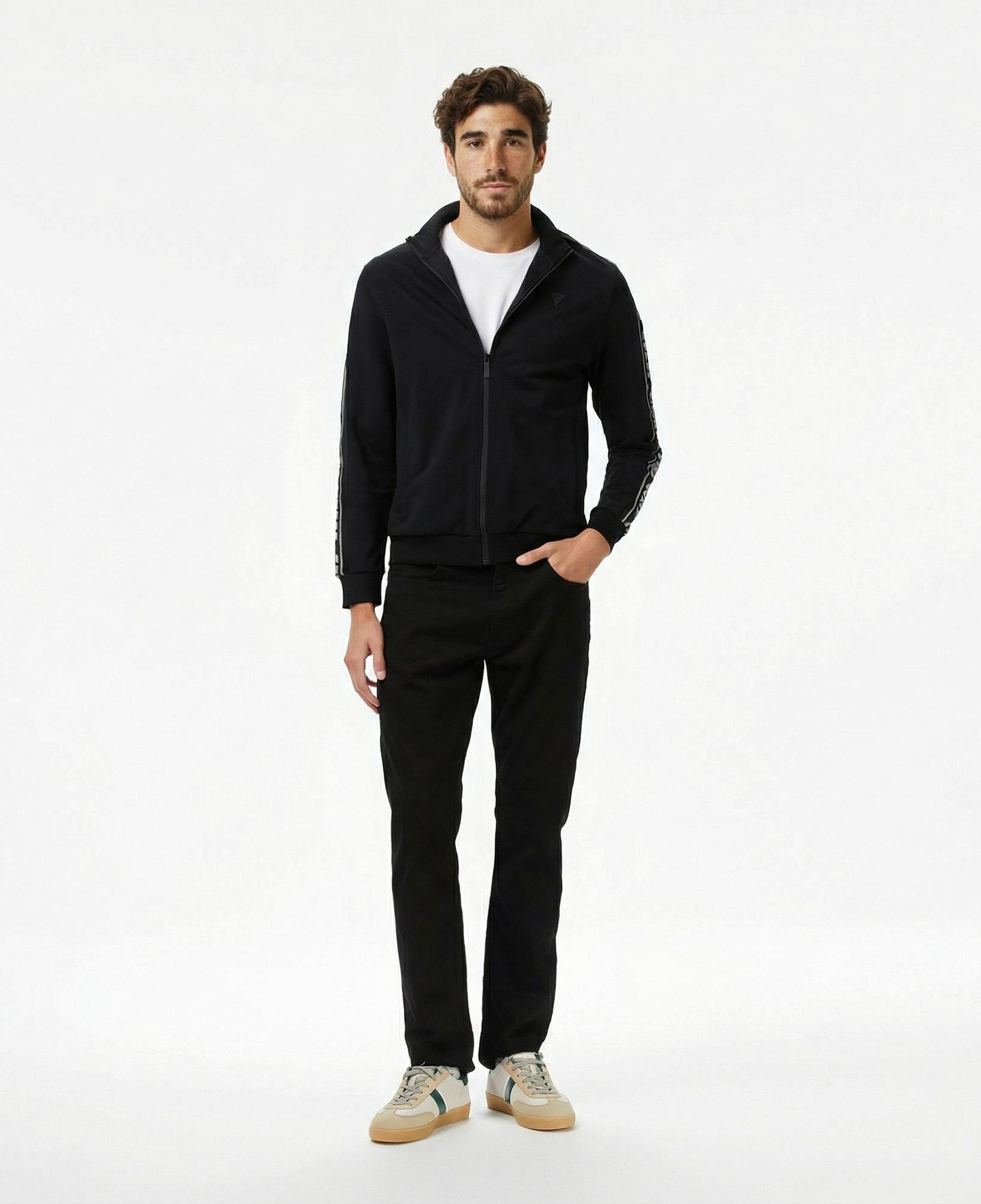 Guess Full-Zip Erkek Siyah Sweatshirt