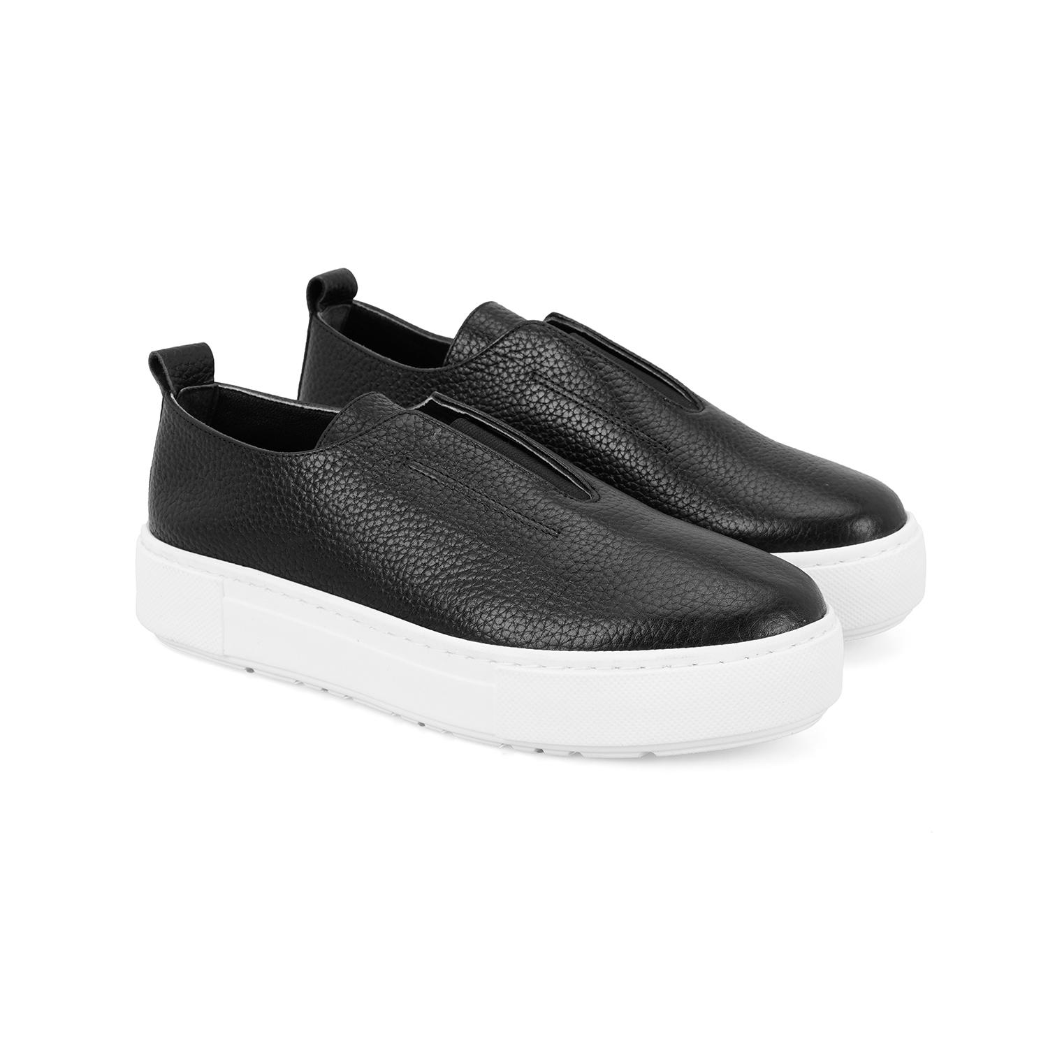 Kadın Siyah Deri Spor Ayakkabı