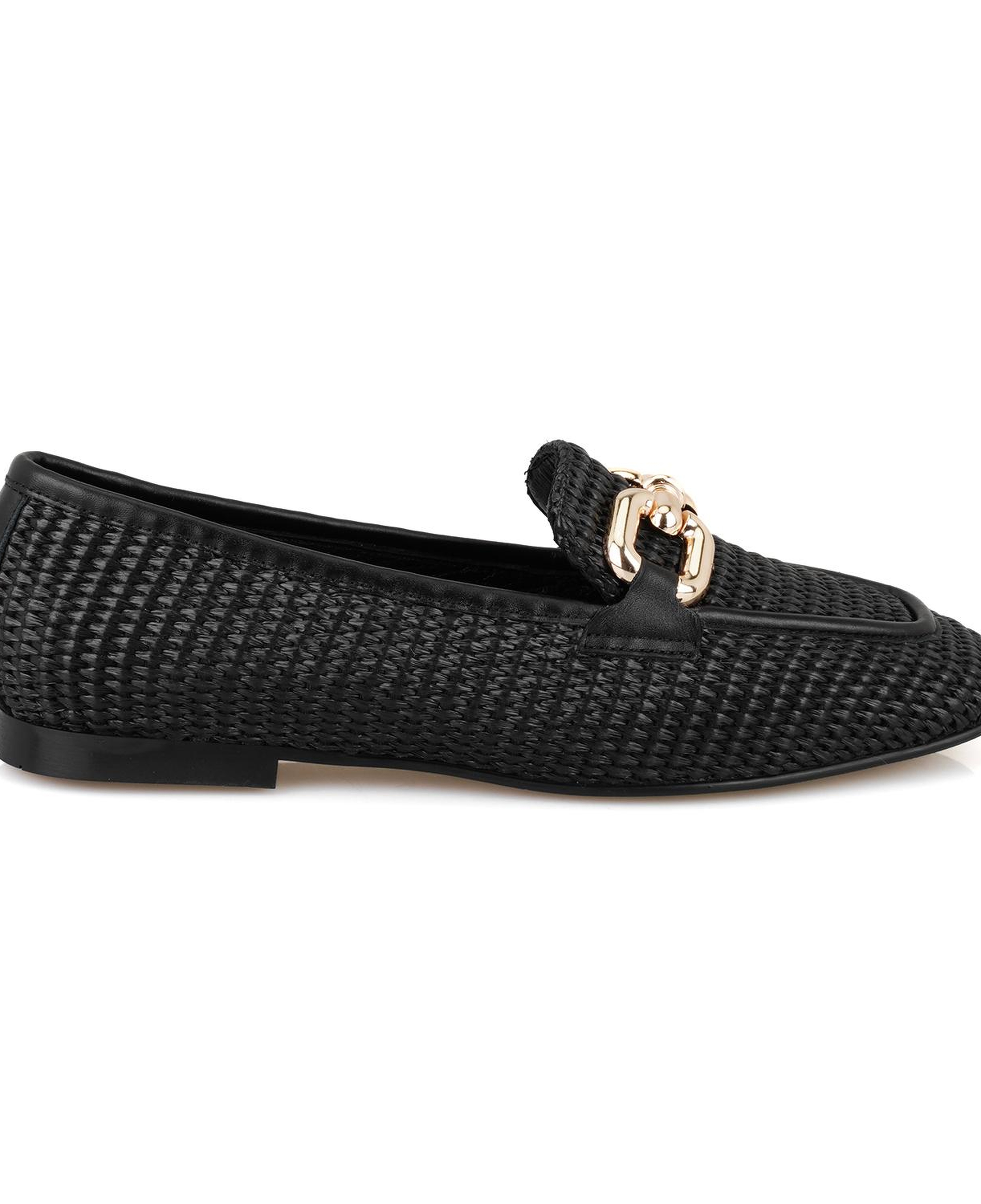 Kadın Siyah Hasır Loafer